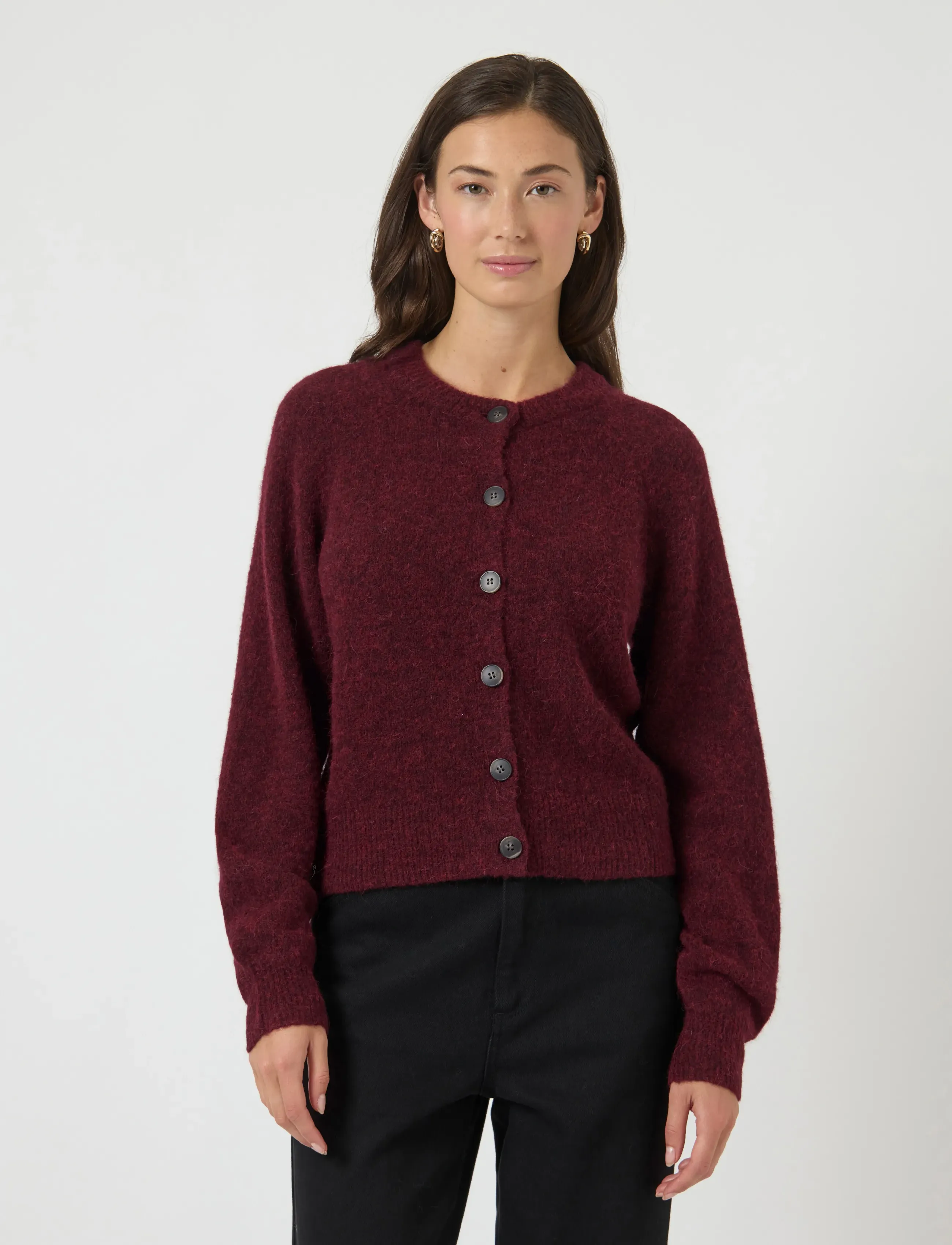 YAS - YASJOHI LS WOOL BLEND CARDIGAN S. NOOS - cardigans - port royale - 4