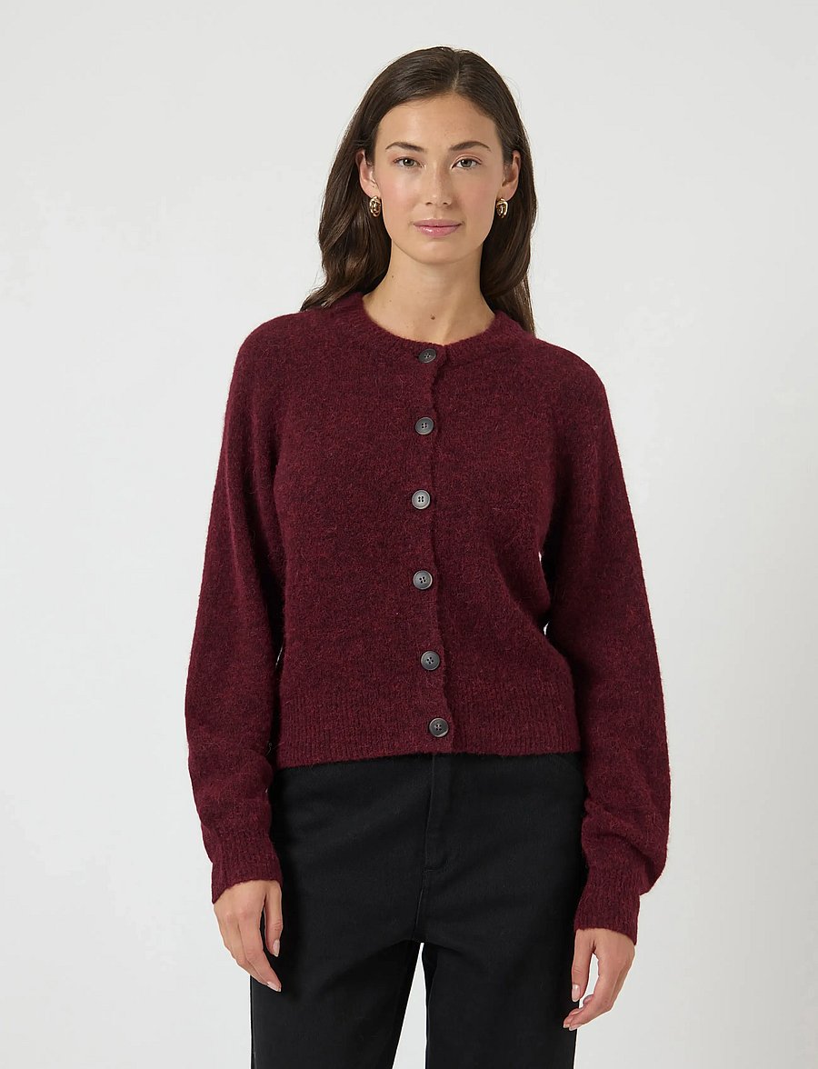 YAS - YASJOHI LS WOOL BLEND CARDIGAN S. NOOS - gilets - port royale - 4