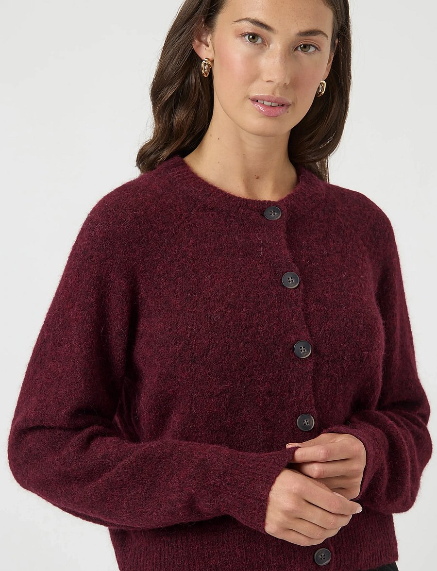 YAS - YASJOHI LS WOOL BLEND CARDIGAN S. NOOS - gilets - port royale - 5