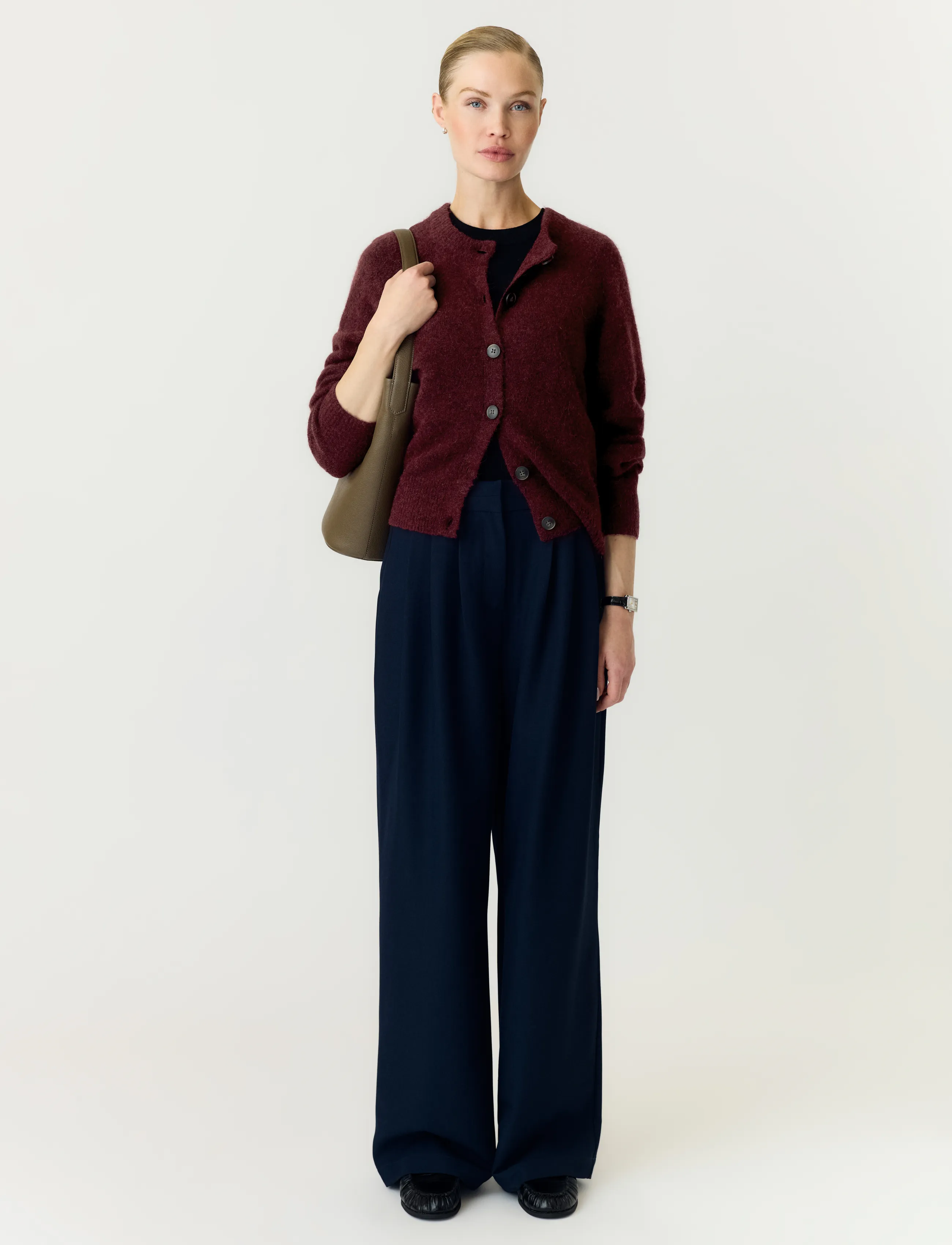 YAS - YASJOHI LS WOOL BLEND CARDIGAN S. NOOS - kardiganid - port royale - 2