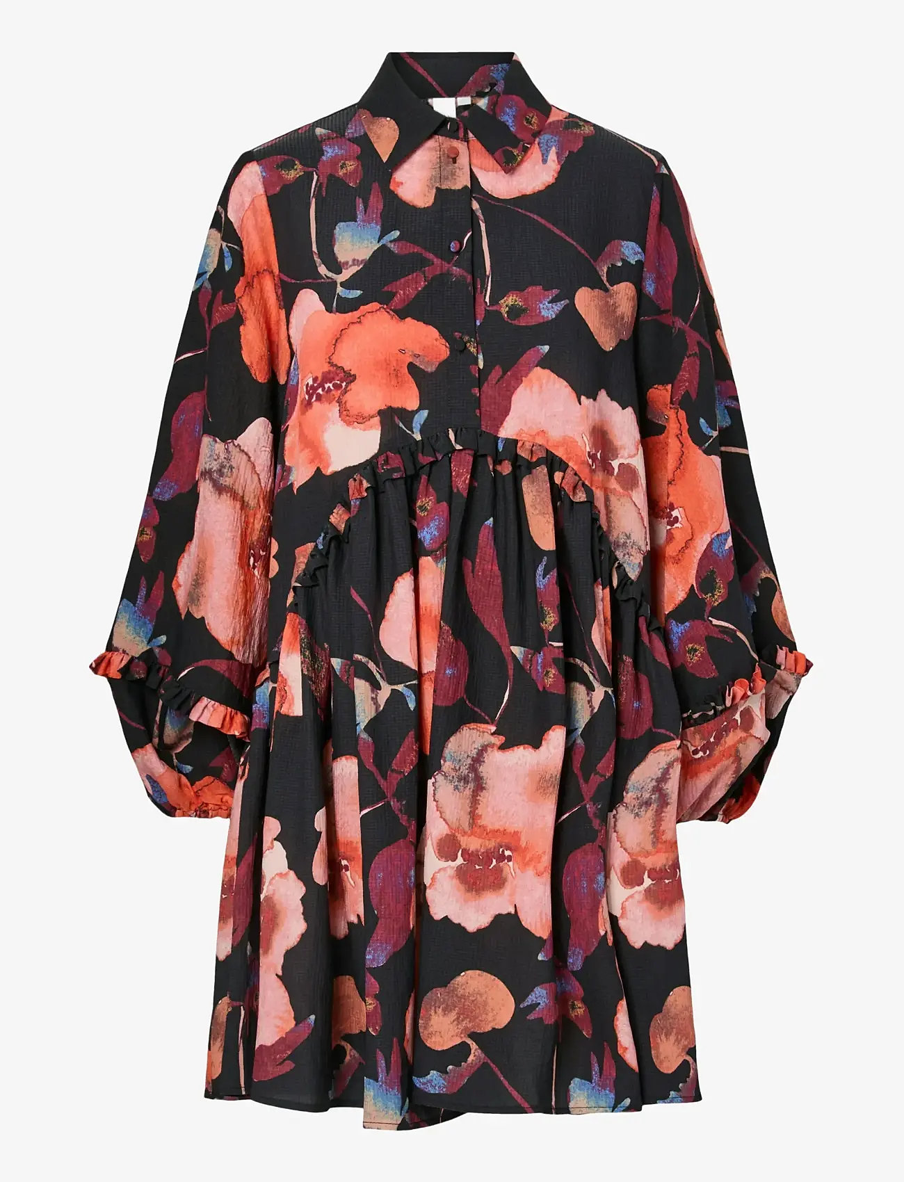 YAS - YASPILANA LS DRESS S. - hemdkleider - black - 1