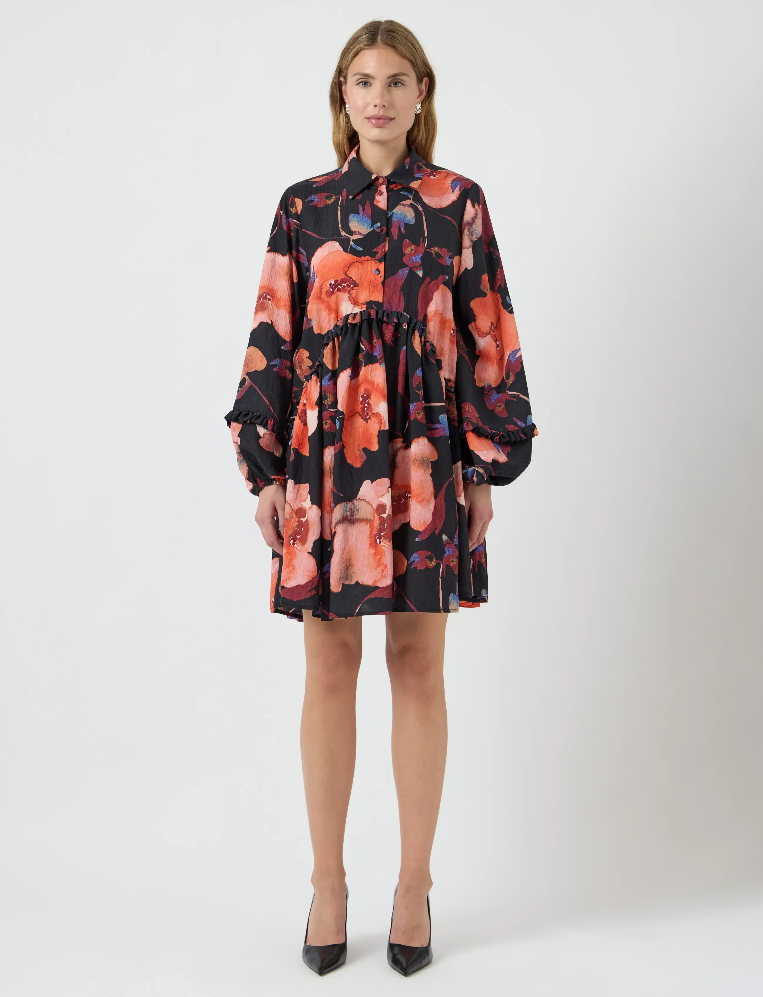 YAS YASPILANA LS DRESS S. - Kjoler - BLACK / multi