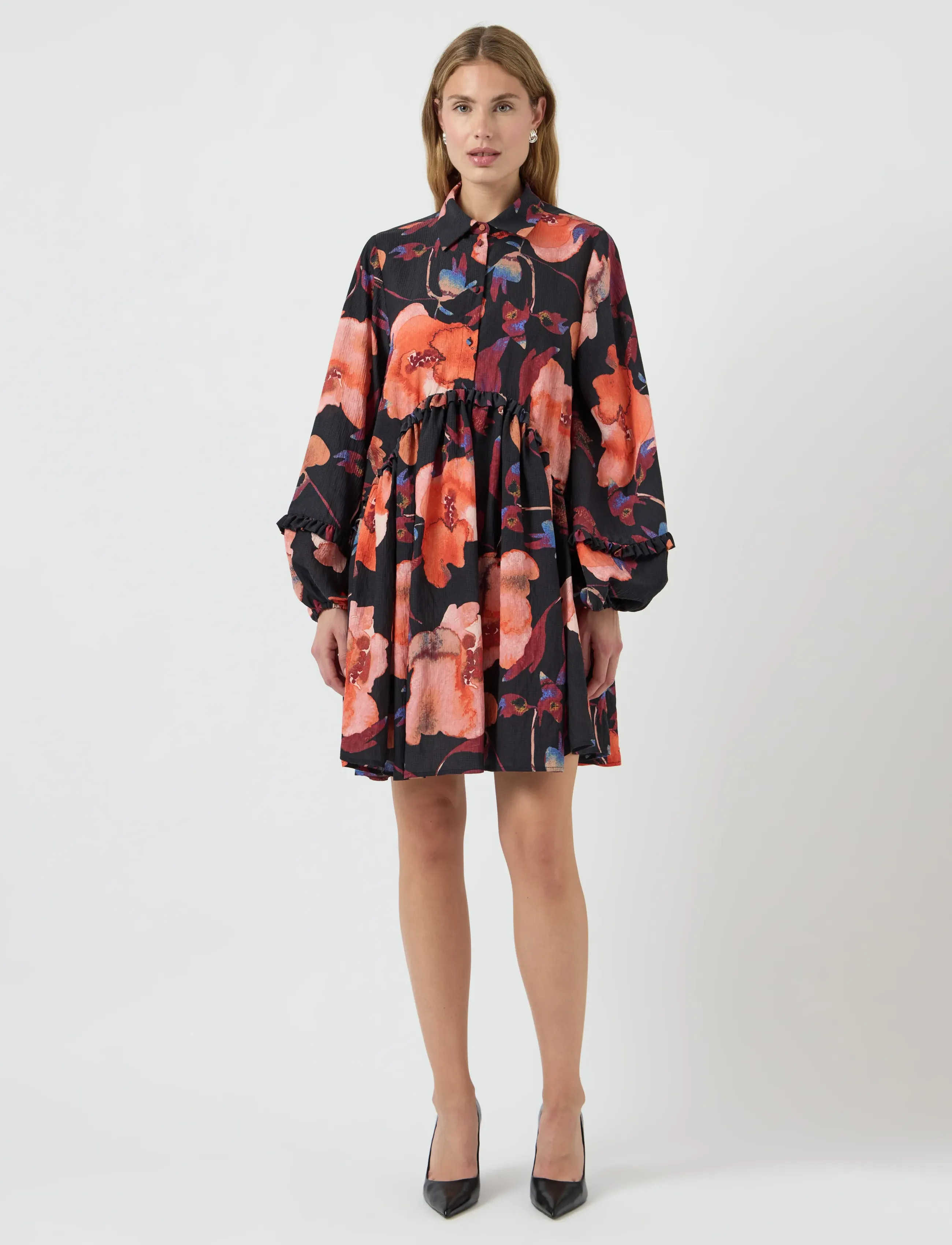 YAS - YASPILANA LS DRESS S. - hemdkleider - black - 4