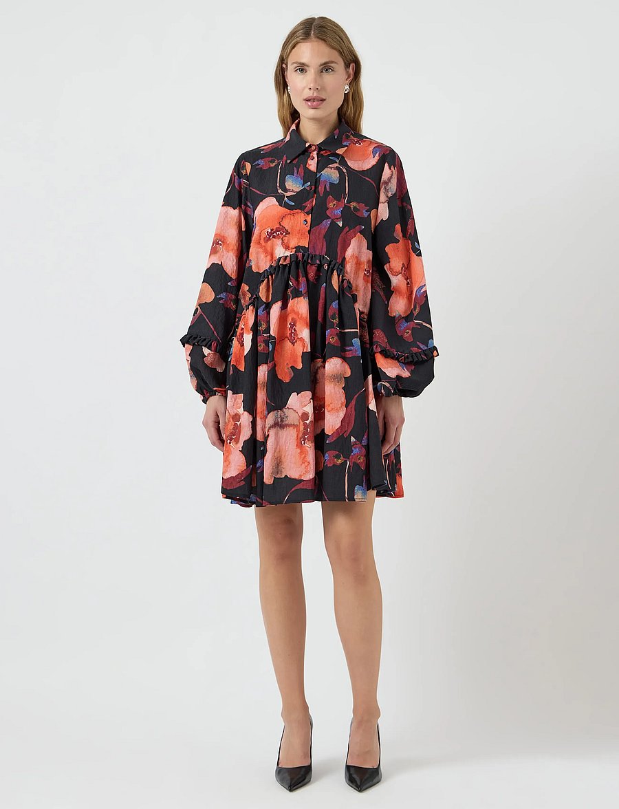 YAS - YASPILANA LS DRESS S. - robes chemises - black - 4
