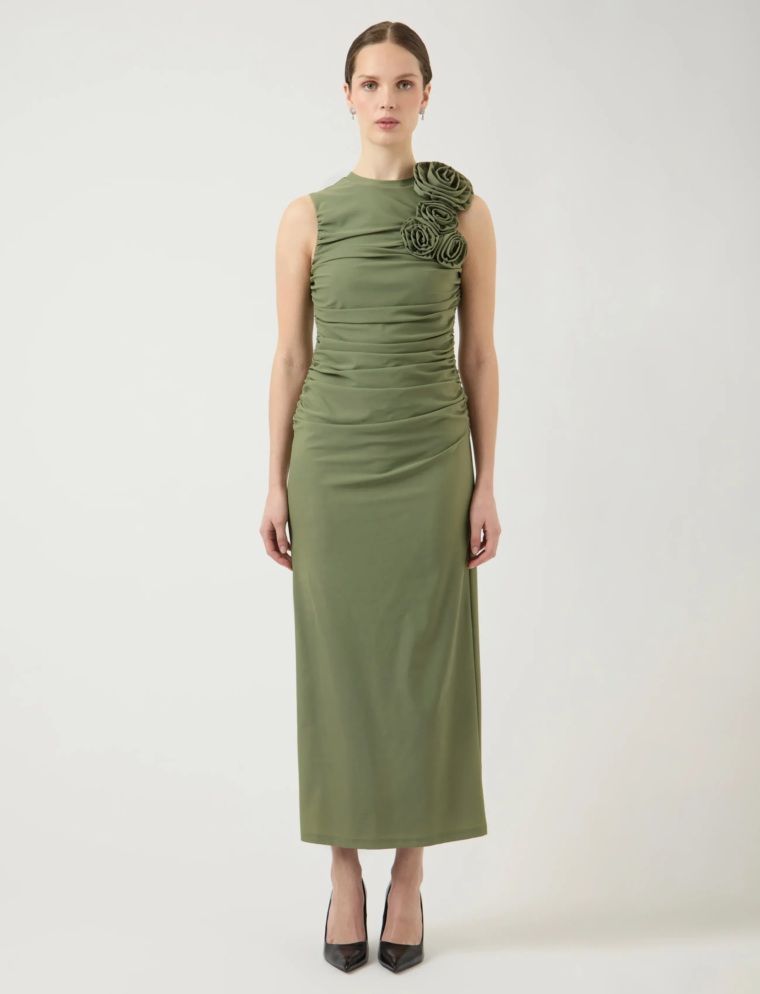 YAS Yasdona Sl Long Dress - Show, XS, Khaki green, Kjoler > Maxikjole, Dame