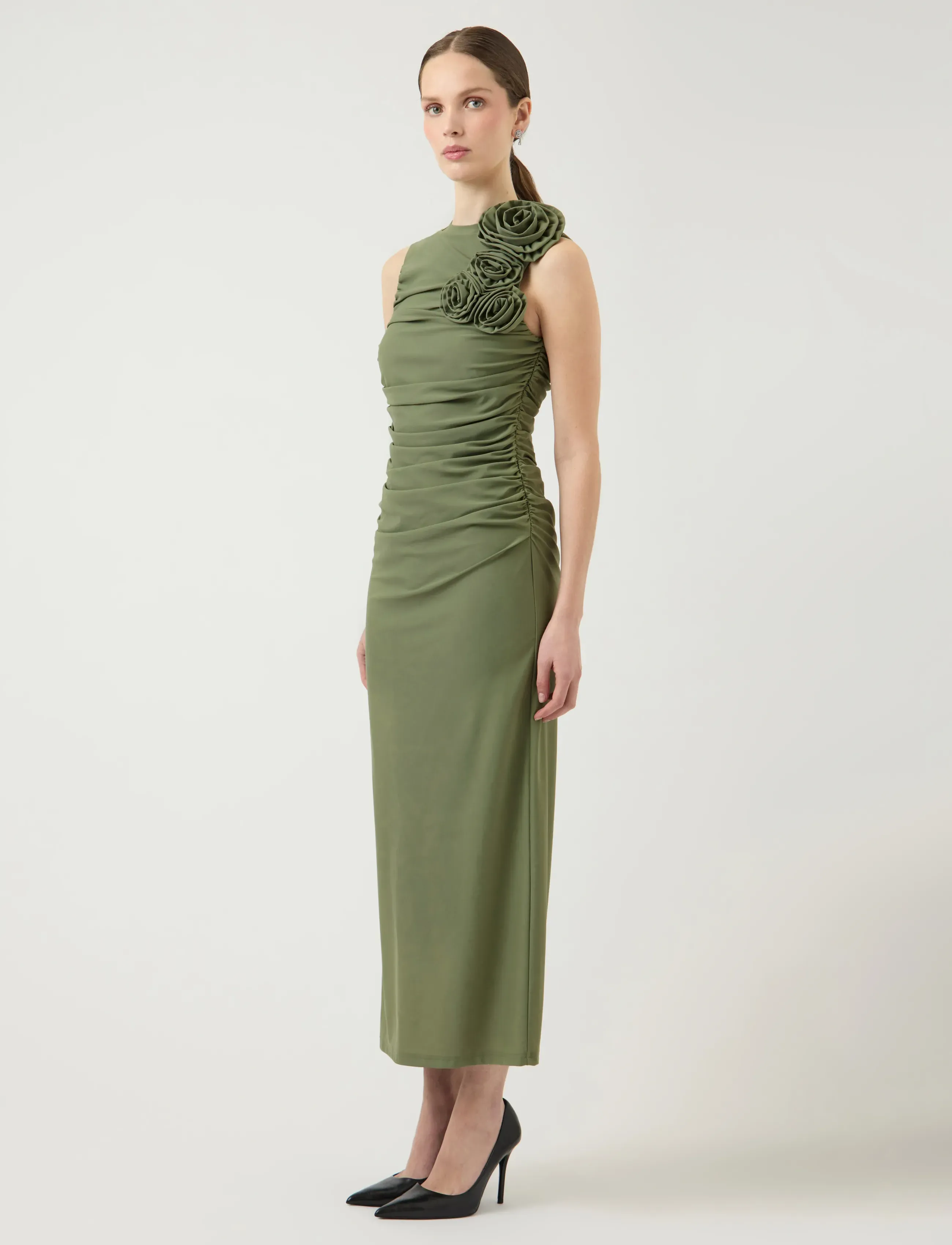 YAS - YASDONA SL LONG DRESS - SHOW - abendkleider - oil green - 4