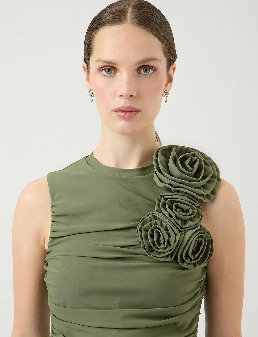 YAS - YASDONA SL LONG DRESS - SHOW - abendkleider - oil green - 5