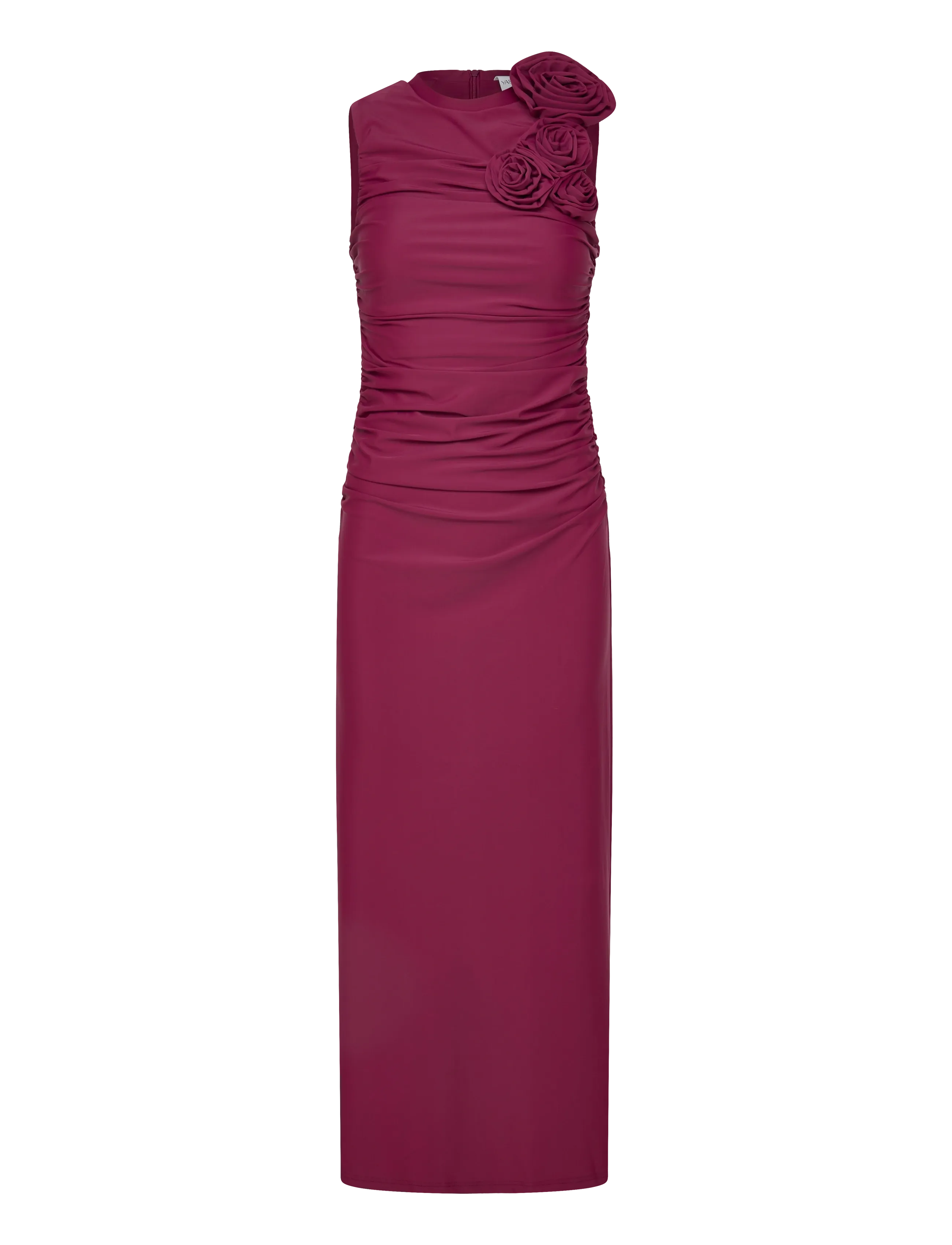YAS Yasdona Sl Long Kleid - Show Burgundy - XL - Damen