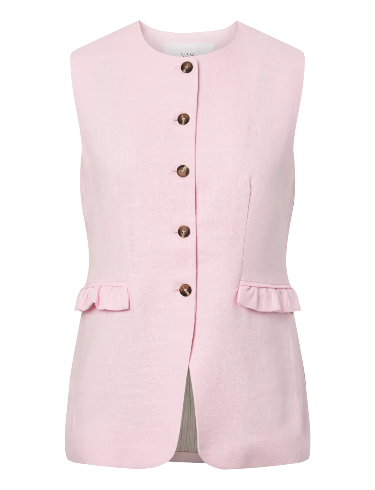 YAS YASAGANA LINEN BLEND WAISTCOAT S. - Inspiration - PINK LADY / pink/rose