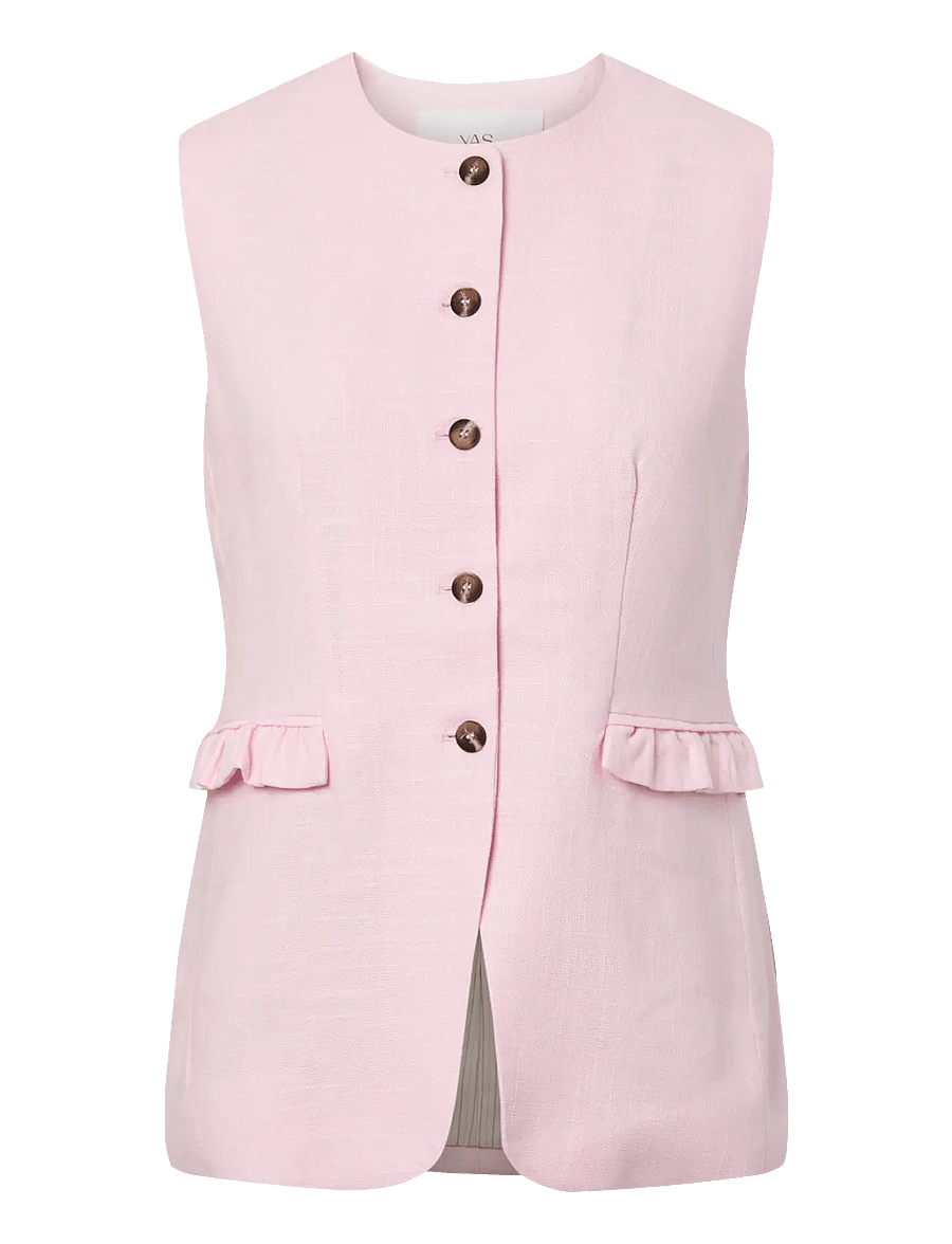 YAS - YASAGANA LINEN BLEND WAISTCOAT S. - frühlingsjacken - pink lady - 1