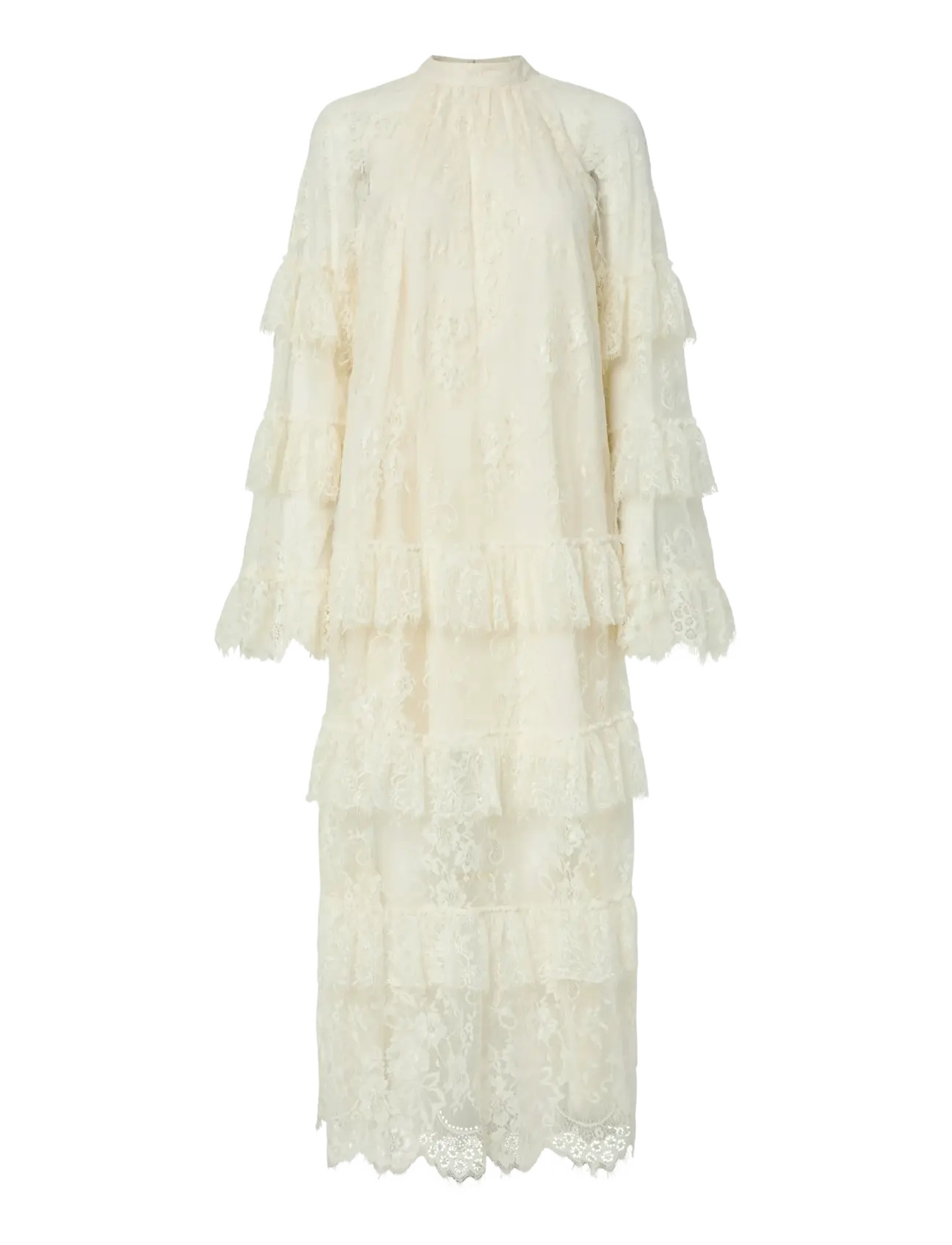 YAS Yasarizona Ls Long Lace Dress - D2D, 36, Cream, Kjoler > Maxikjole, Dame