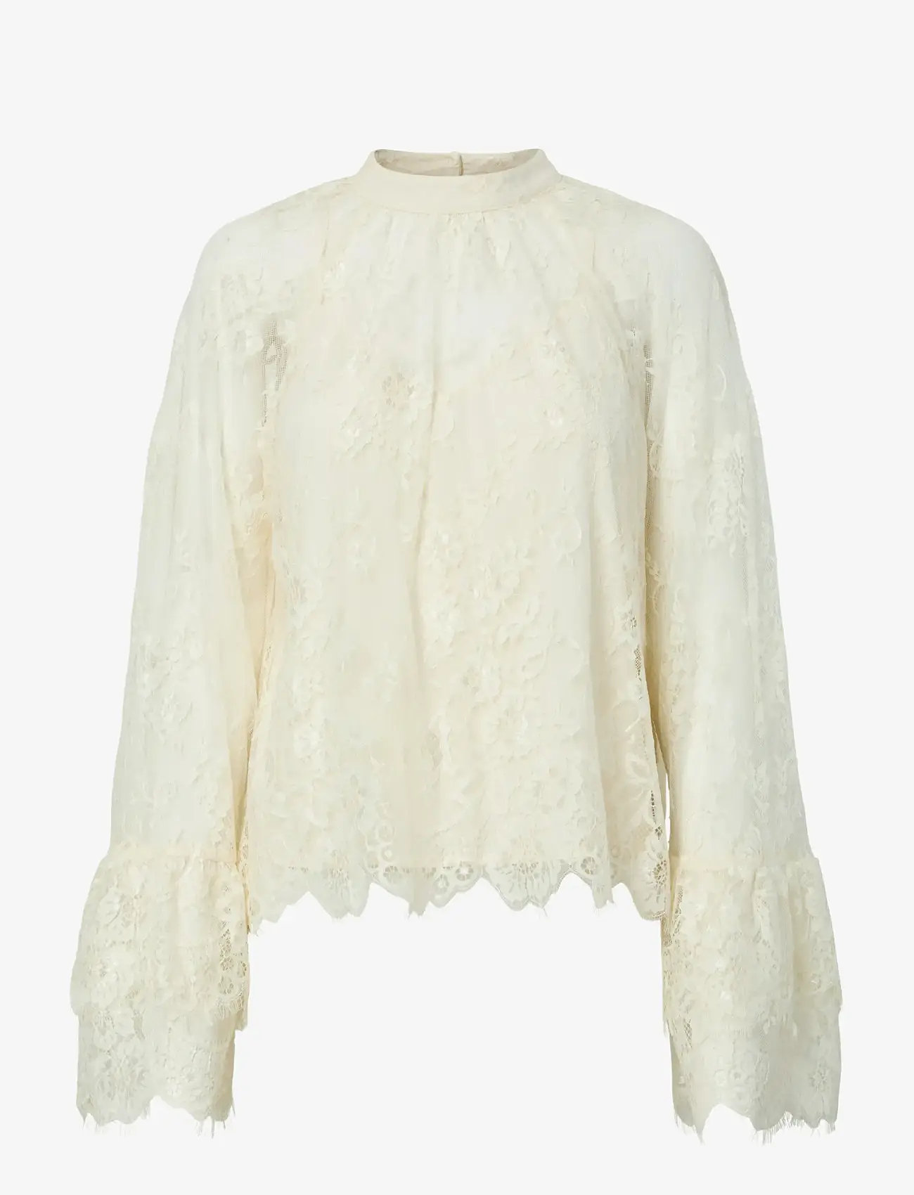 YAS - YASARIZONA LS LACE TOP - D2D - long sleeved blouses - birch - 0
