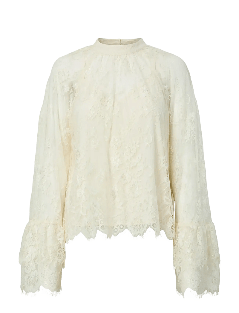 YAS - YASARIZONA LS LACE TOP - D2D - pitkähihaiset puserot - birch - 0