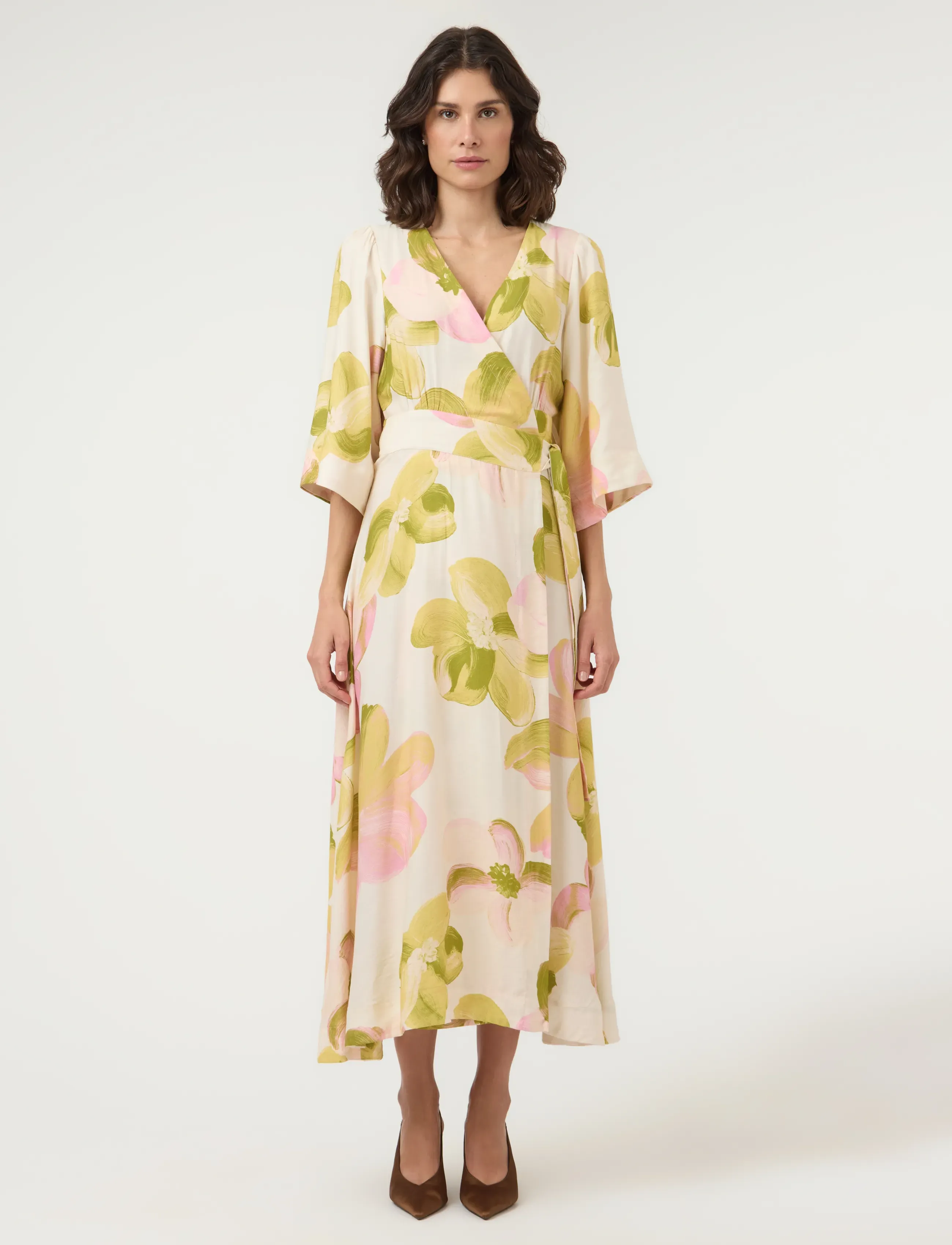 YAS YASMARGA 3/4 WRAP LONG DRESS S. - SHOW - Maxi Dresses - PRISTINE / multi