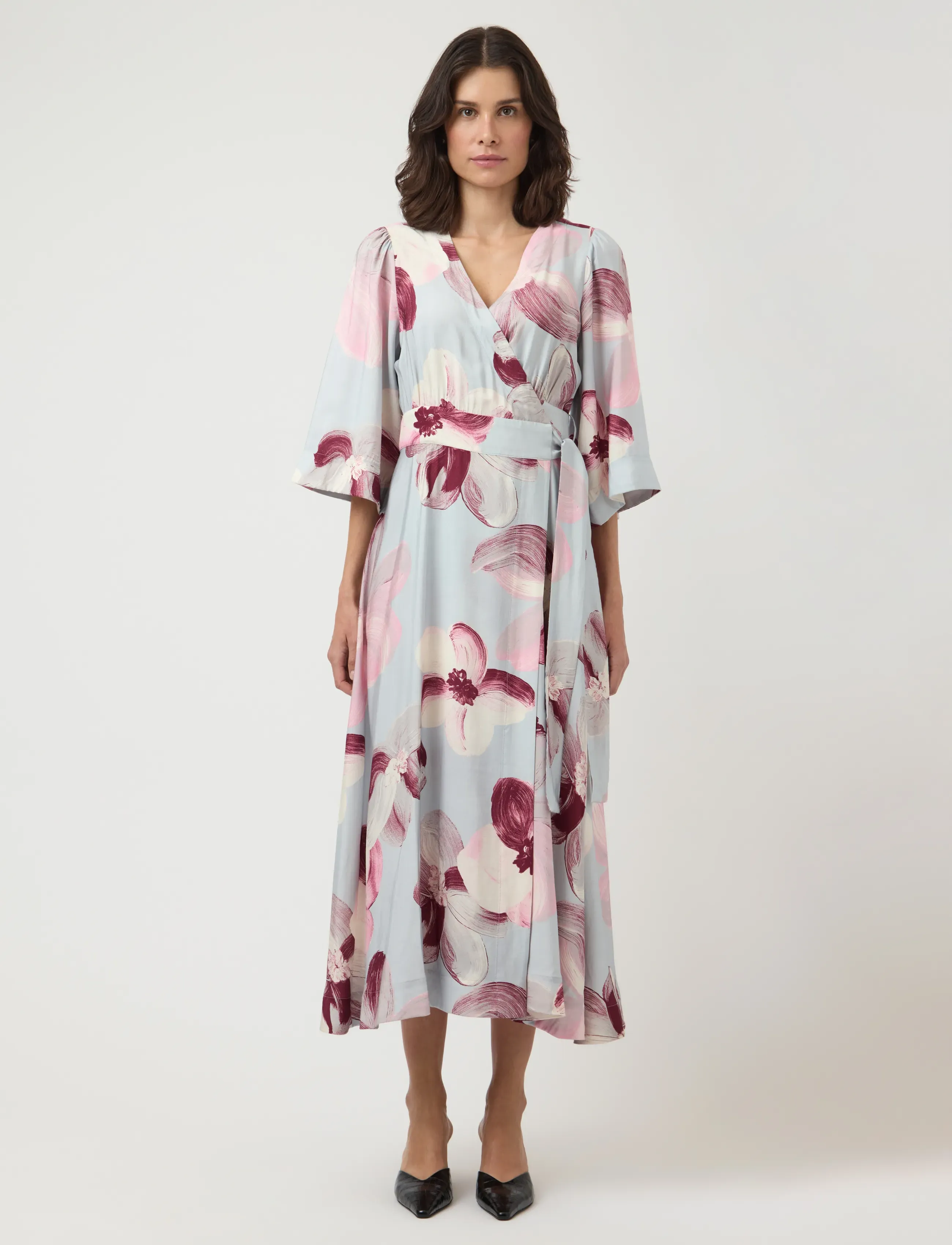 YAS YASMARGA 3/4 WRAP LONG DRESS S. - SHOW - Wickelkleider - SKYWAY / multi