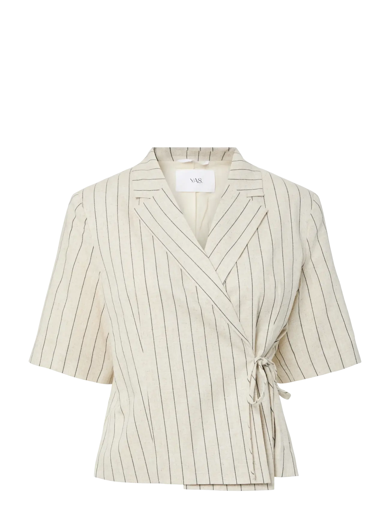 YAS YASLINURA 2/4 LINEN BLEND BLAZER - Y.A.S - PRISTINE / cream