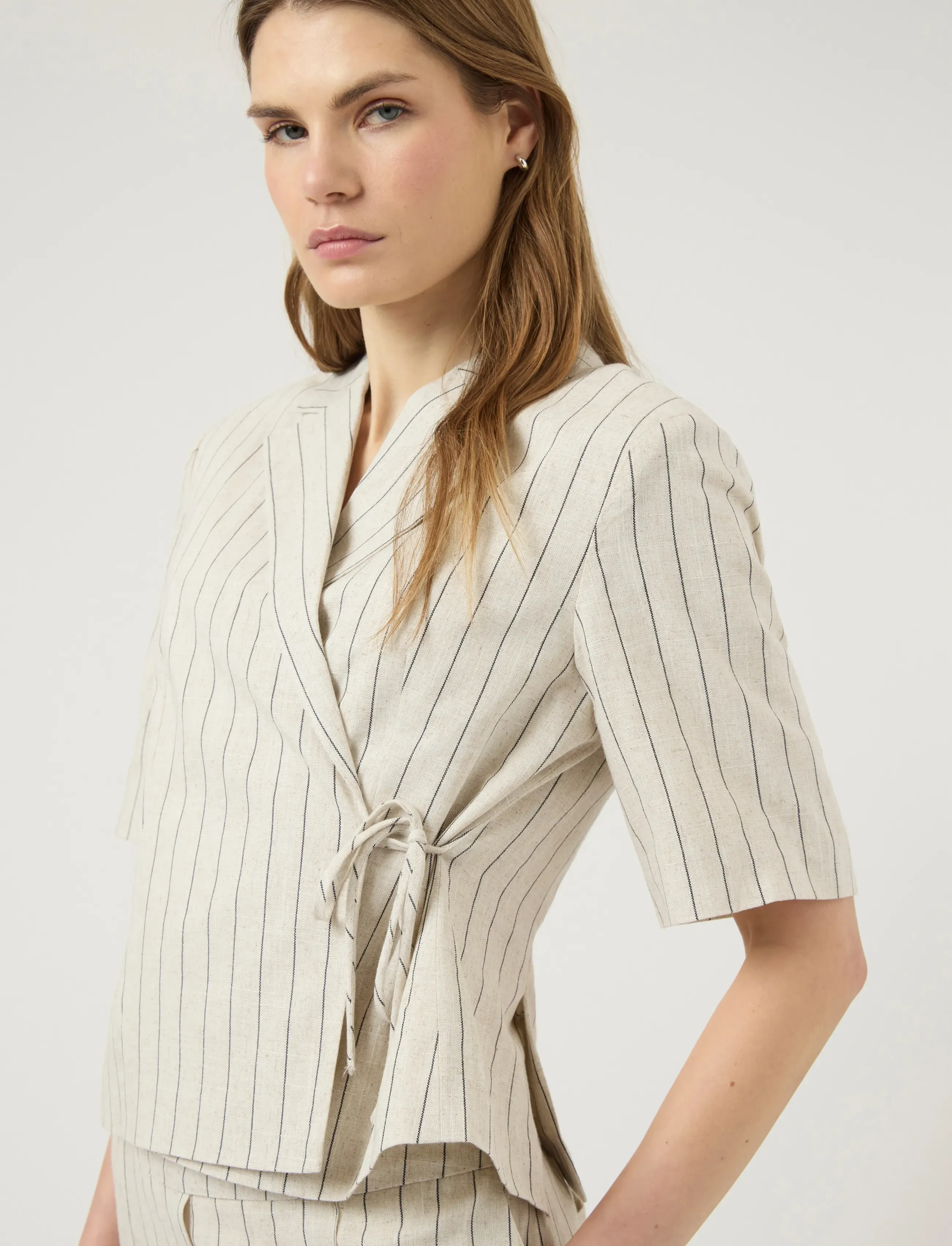 YAS - YASLINURA 2/4 LINEN BLEND BLAZER - blazer mit gürtel - pristine - 5