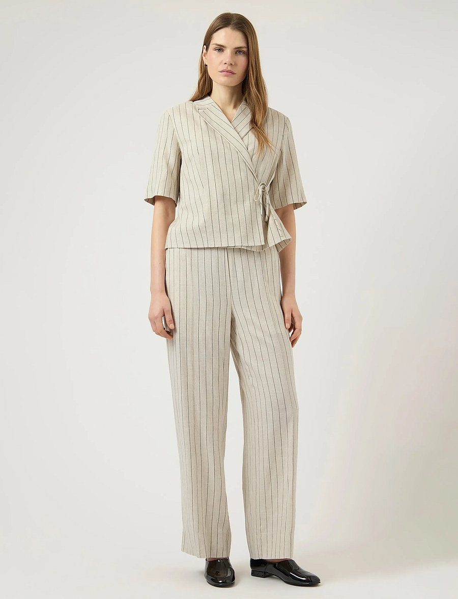 YAS - YASLINURA MW LINEN BLEND PANT - leinenhosen - pristine - 4