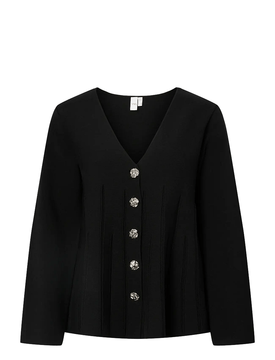 YAS - YASMIKLA LS KNIT CARDIGAN S. NOOS - cardigans - black - 1
