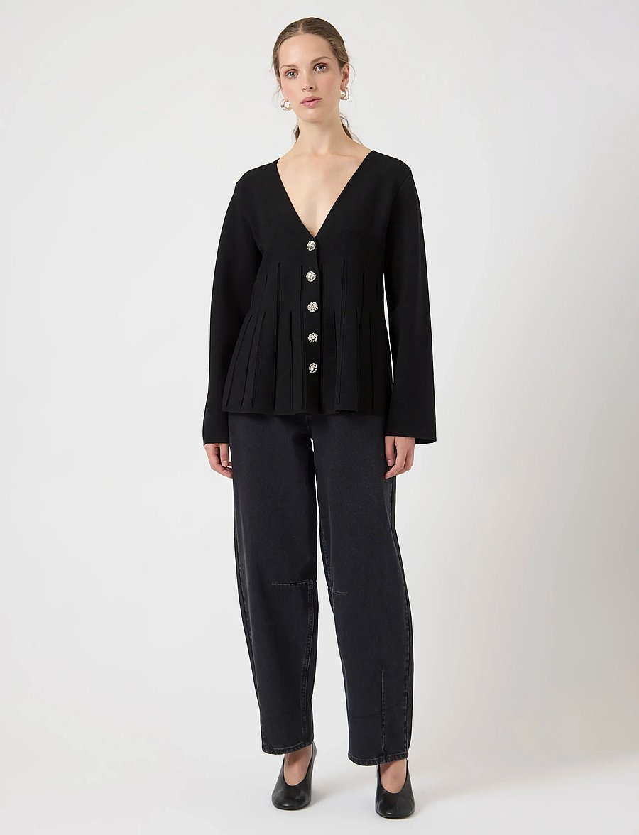 YAS - YASMIKLA LS KNIT CARDIGAN S. NOOS - cardigans - black - 4