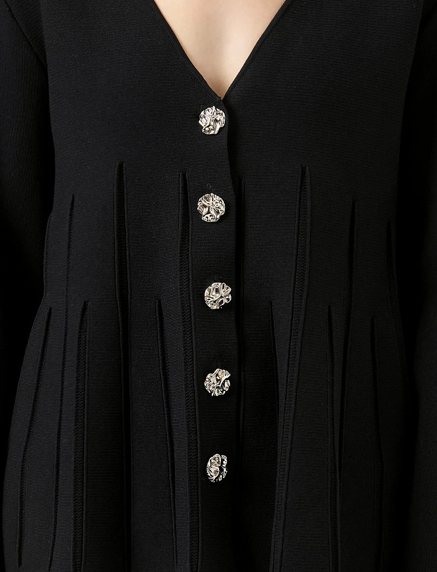 YAS - YASMIKLA LS KNIT CARDIGAN S. NOOS - cardigans - black - 5
