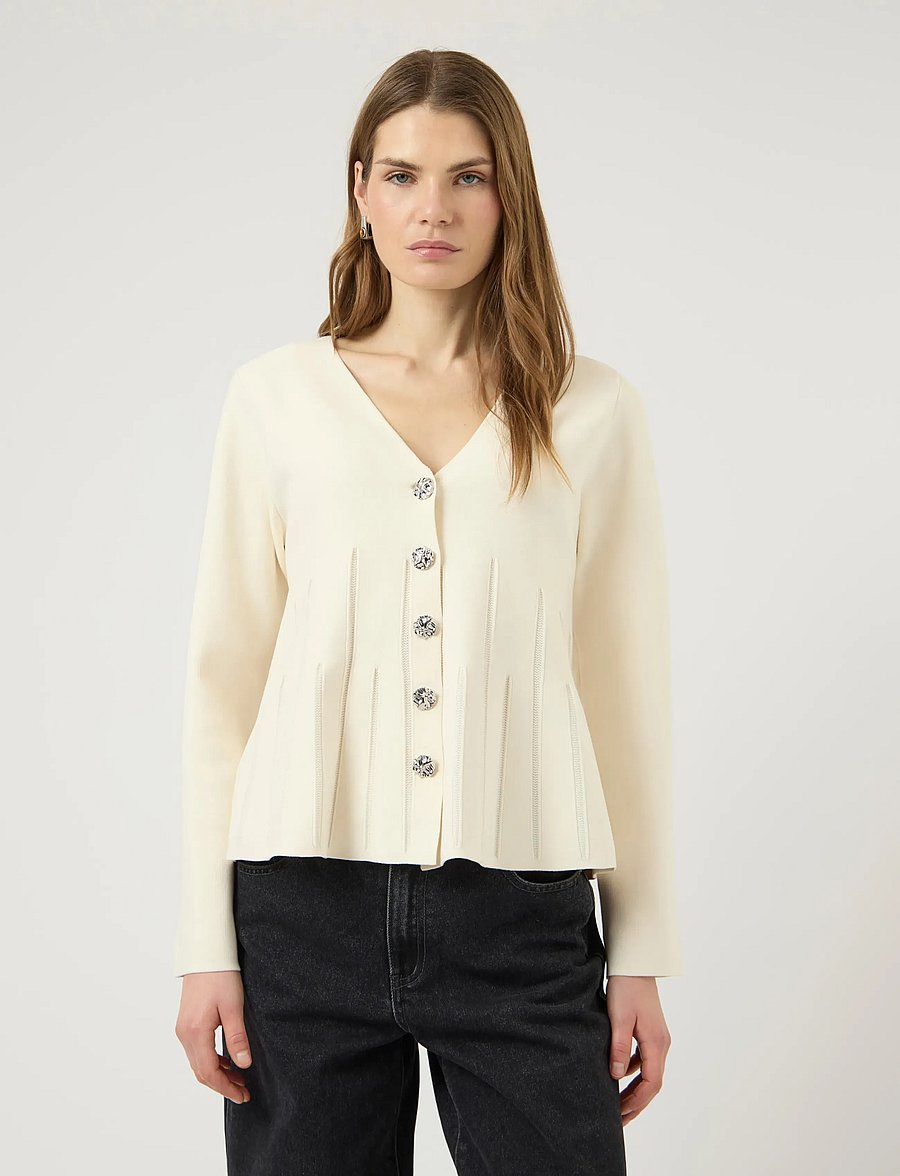 YAS - YASMIKLA LS KNIT CARDIGAN S. NOOS - koftor - pristine - 0