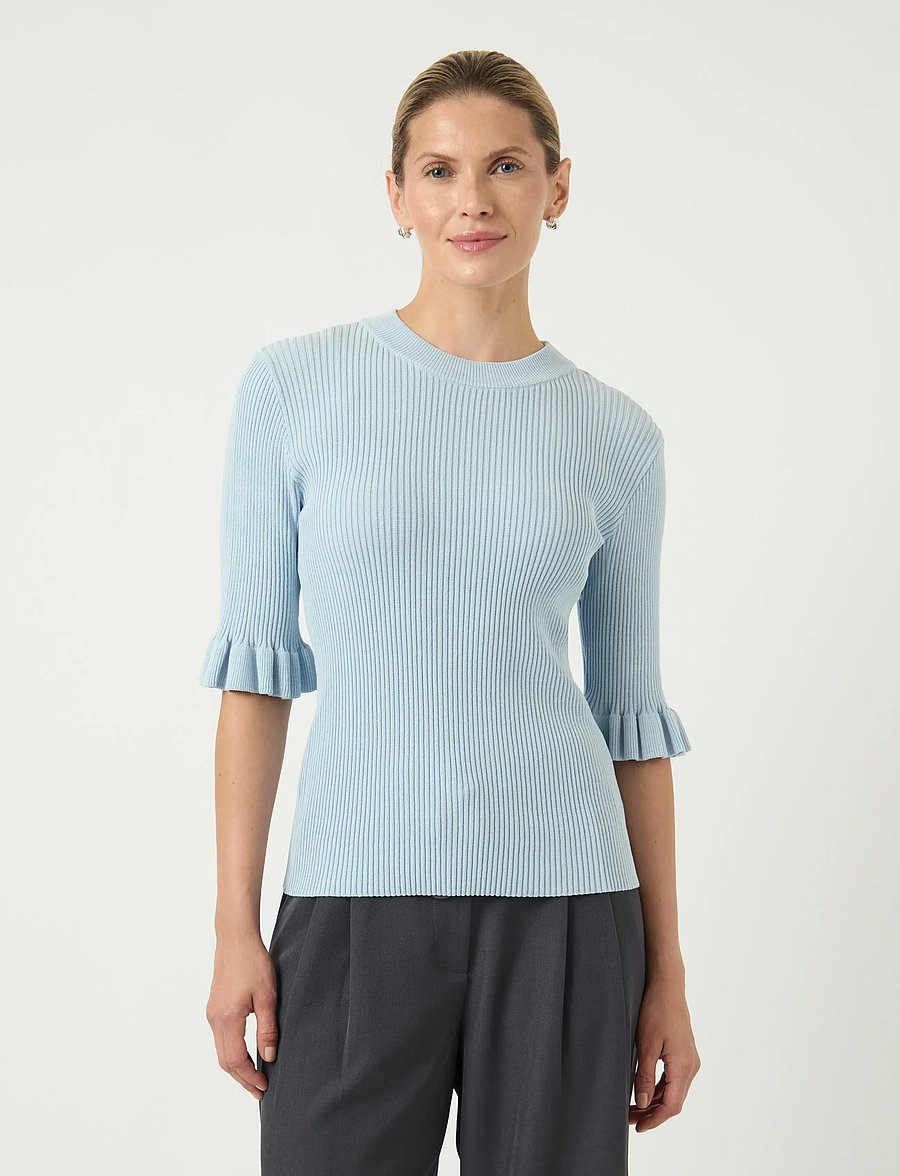 YAS - YASMIKLA SS KNIT TOP S. NOOS - striktrøjer - skyway - 0