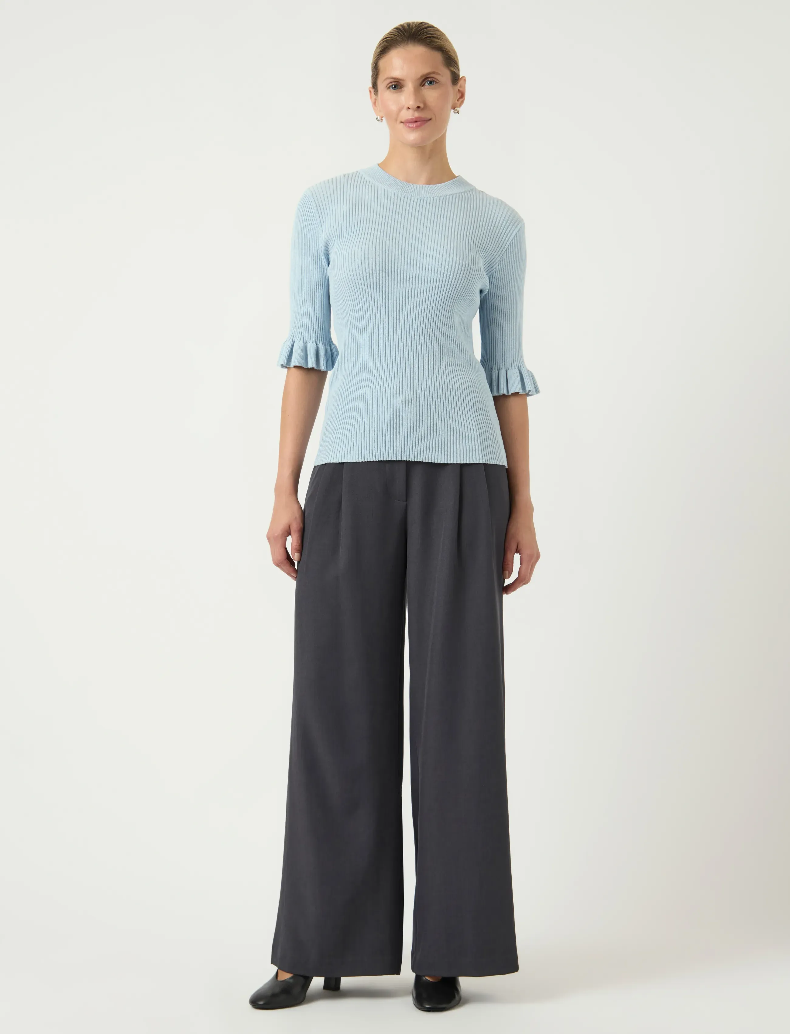 YAS - YASMIKLA SS KNIT TOP S. NOOS - stickade tröjor - skyway - 4
