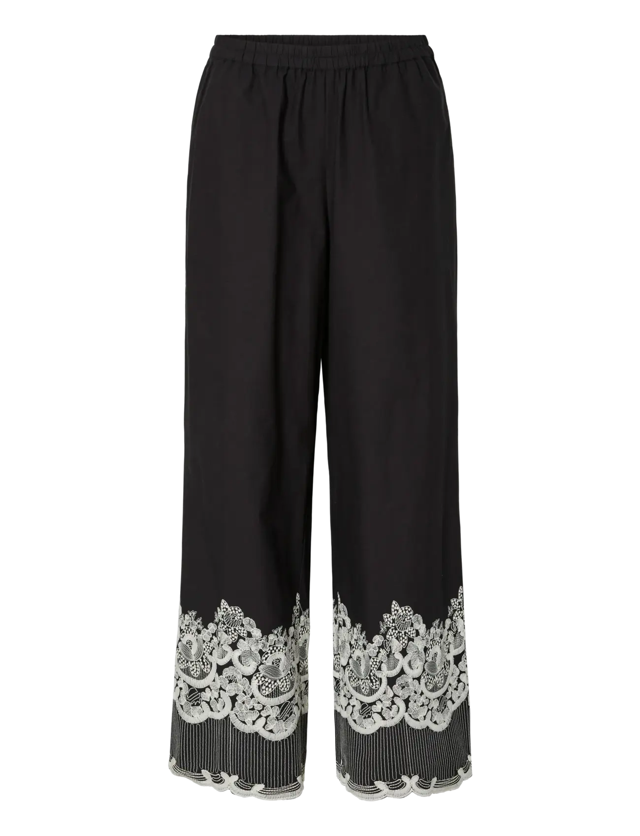 YAS rami Hw Pant S., 38, Trousers, Schwarz - Wide Leg, Frauen