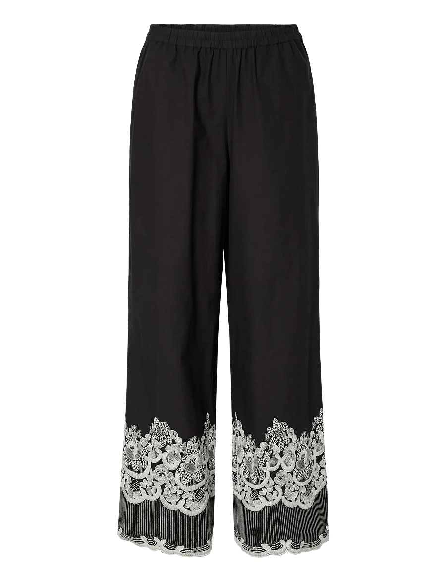 YAS - YASRAMI HW PANT S. - hosen mit weitem bein - black - 0