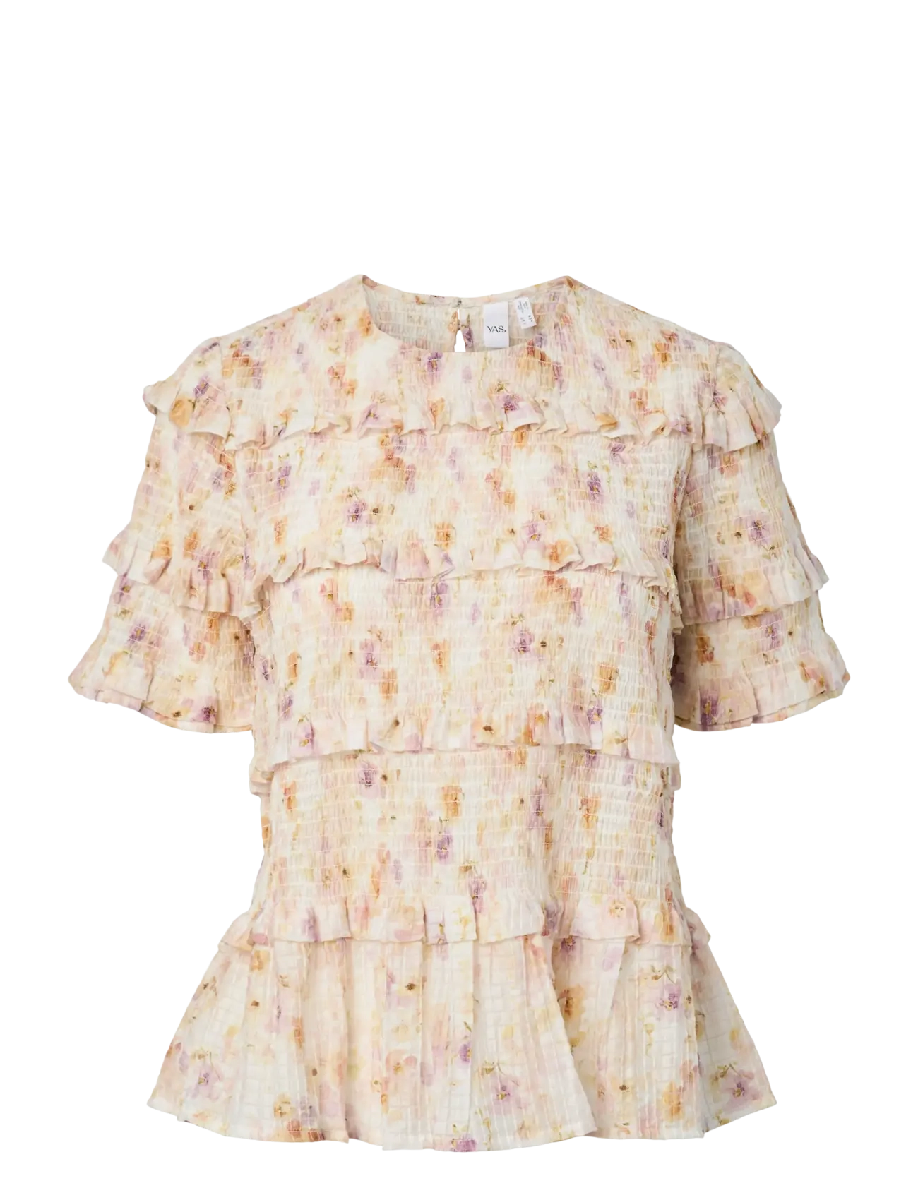 YAS YASMIMMI 2/4 TOP - Short-sleeved blouses - PRISTINE / multi
