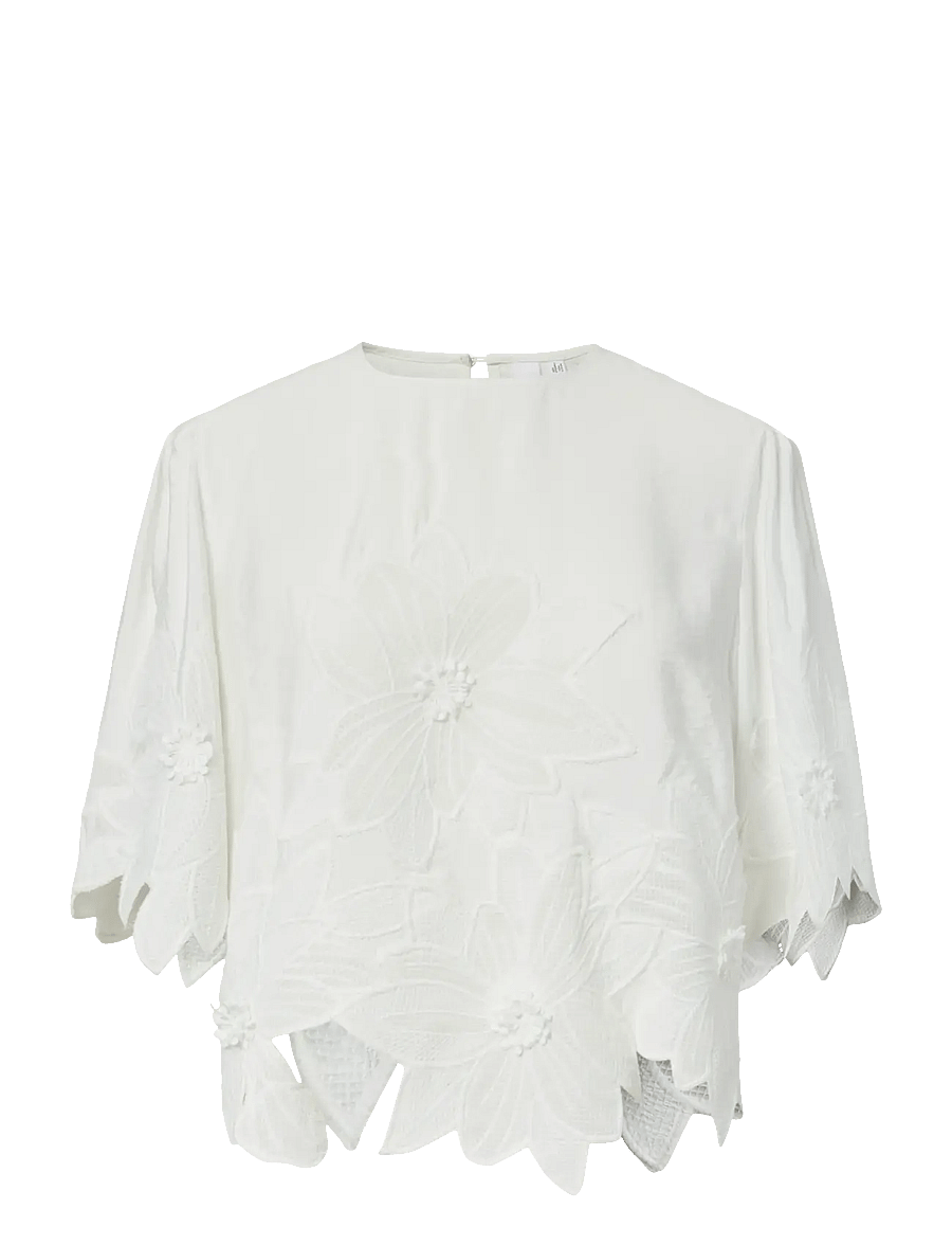 YAS - YASMORI 2/4 TOP - kortärmade blusar - star white - 1