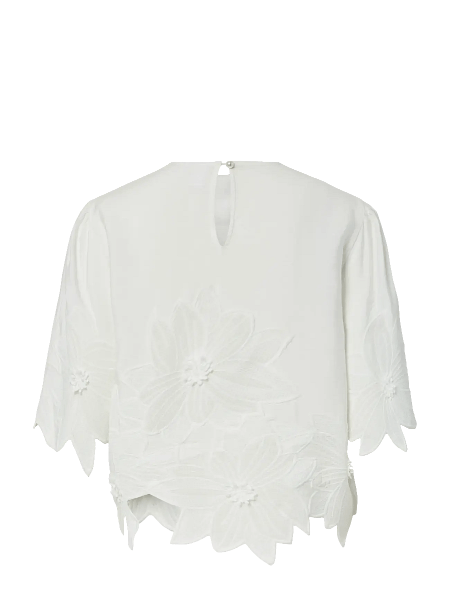 YAS - YASMORI 2/4 TOP - kortärmade blusar - star white - 2