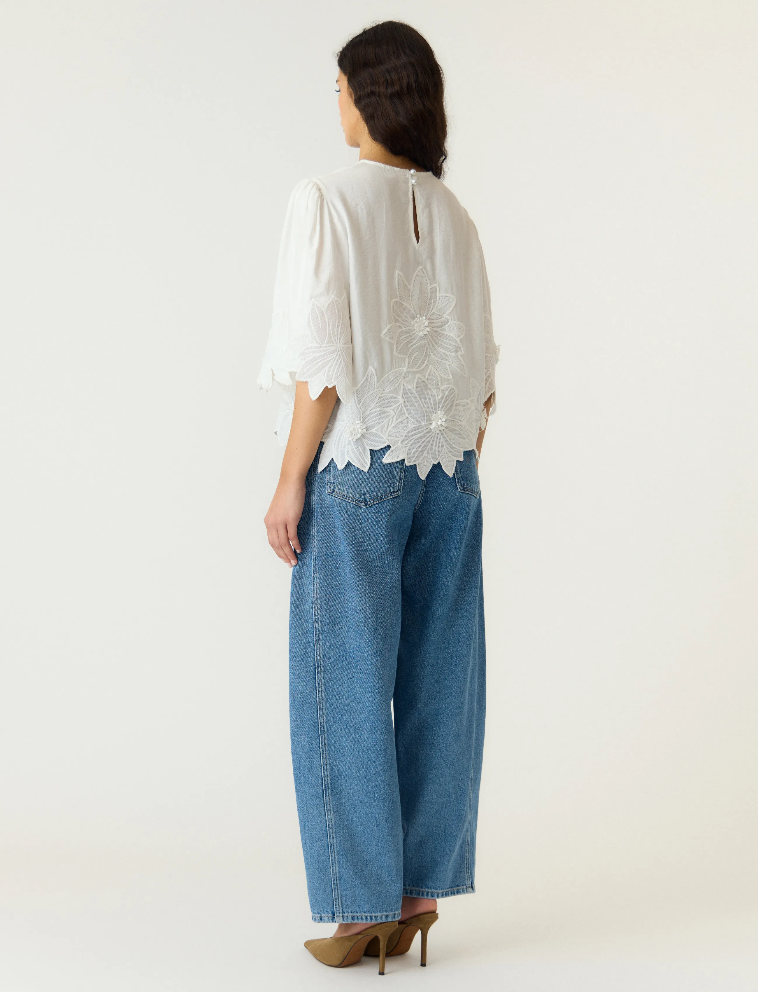 YAS - YASMORI 2/4 TOP - lühikeste varrukatega pluusid - star white - 3