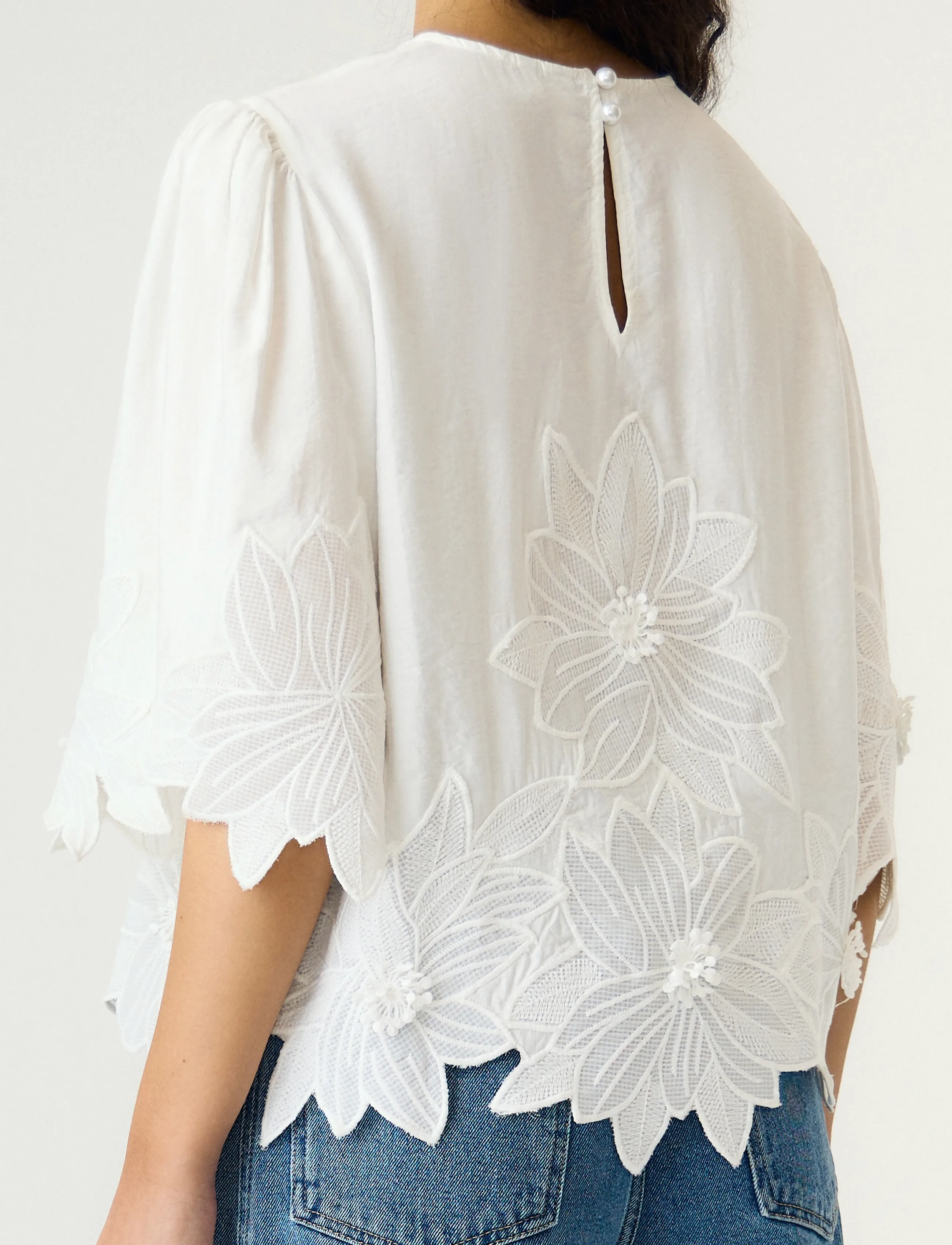 YAS - YASMORI 2/4 TOP - lühikeste varrukatega pluusid - star white - 5