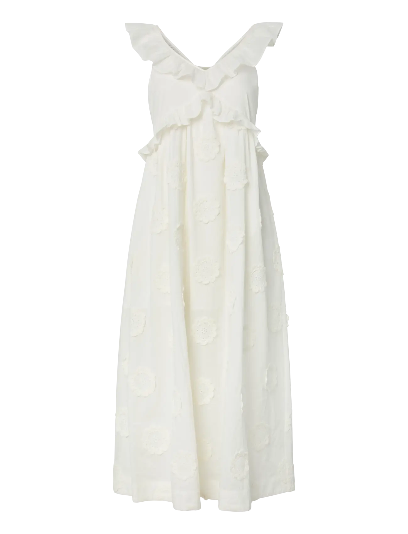 YAS YASNAMA SL LONG DRESS - Tøj - STAR WHITE / cream