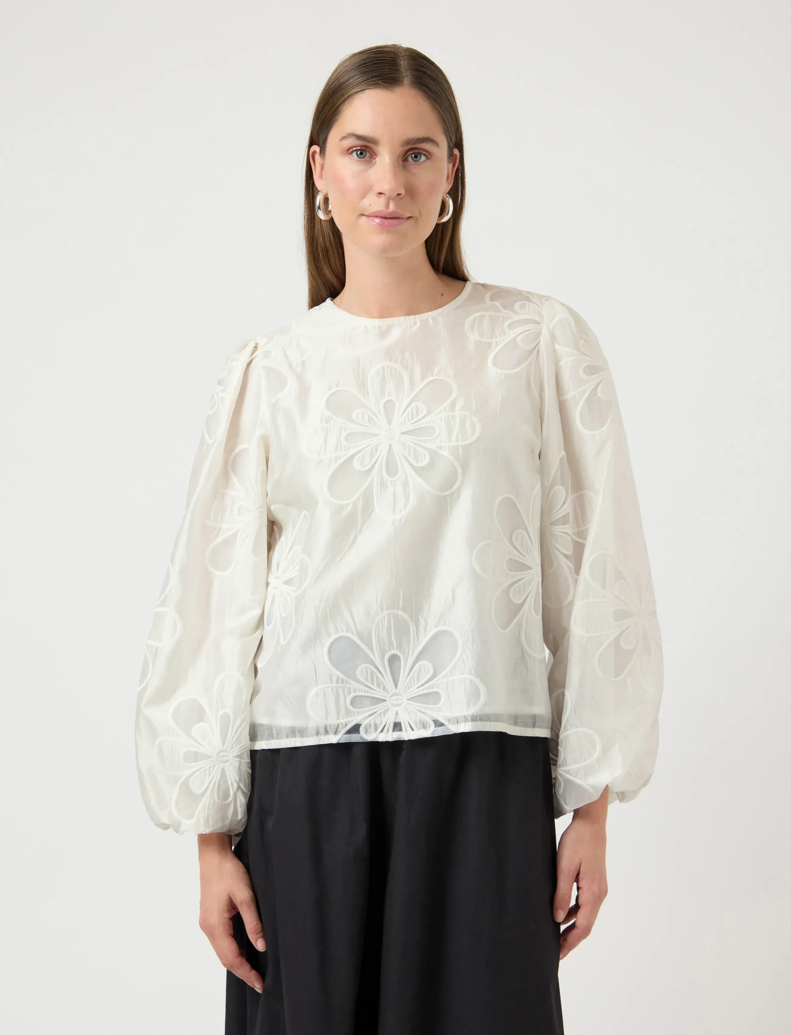 YAS Yaslima Ls Top, 40, Cream, Bluser > Langærmede, Dame