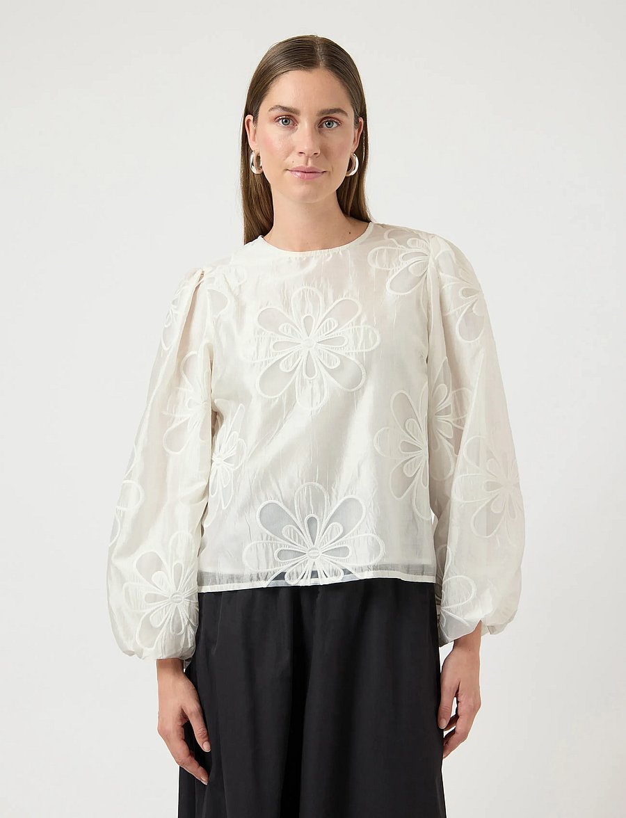 YAS - YASLIMA LS TOP - pikkade varrukatega pluusid - star white - 0