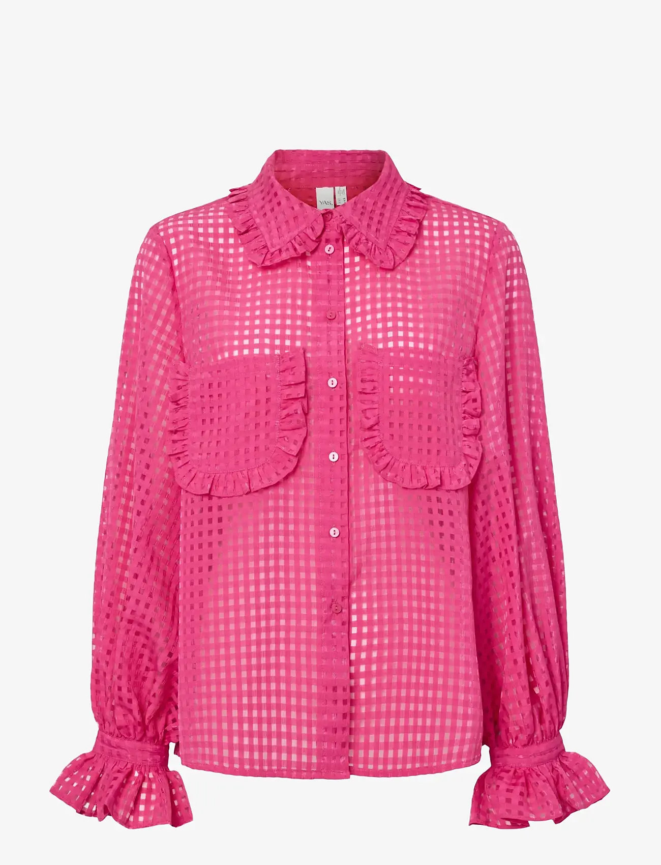 YAS - YASFELINE LS SHIRT NEW S. - D2D - pitkähihaiset kauluspaidat - rose violet - 1