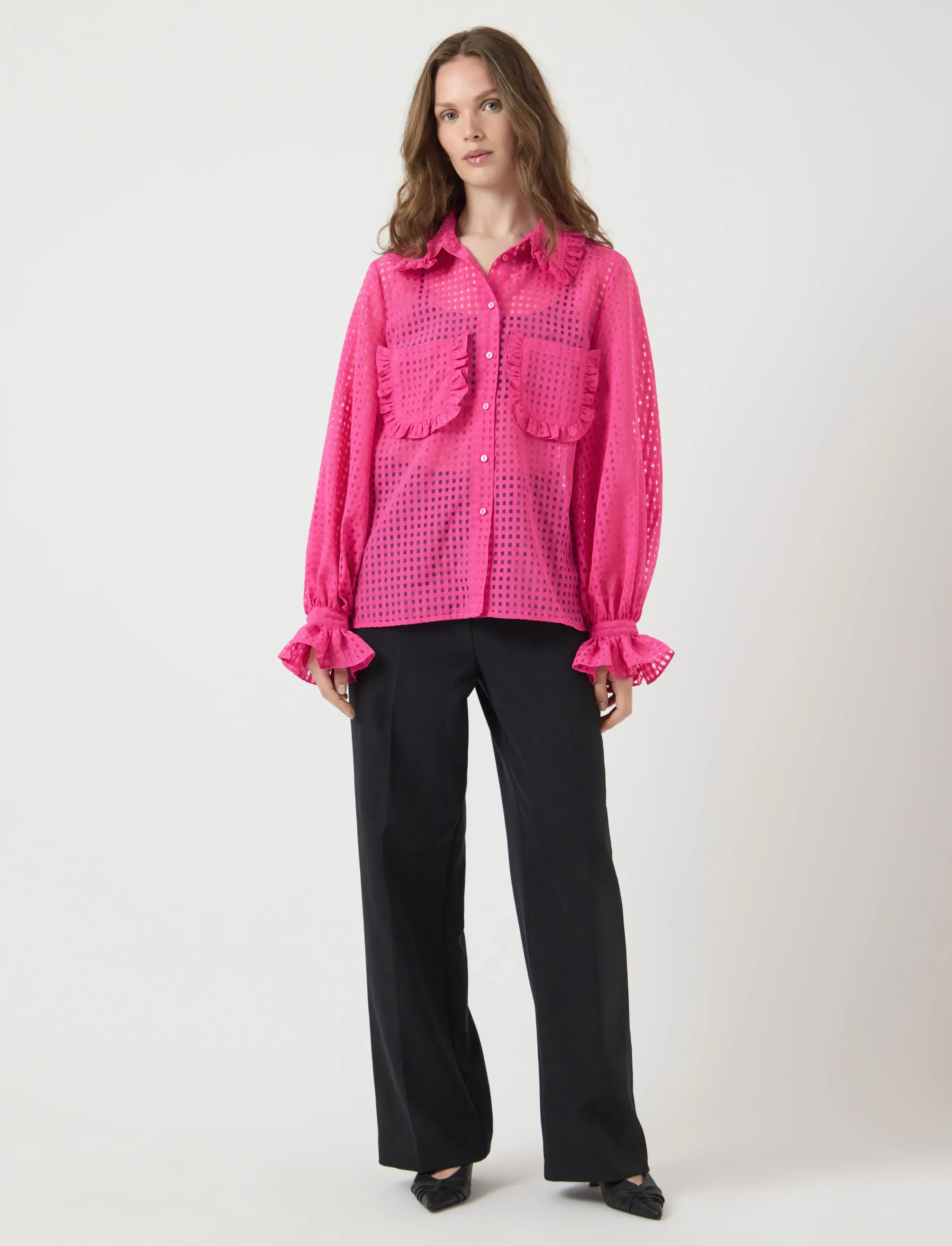YAS - YASFELINE LS SHIRT NEW S. - D2D - pikkade varrukatega särgid - rose violet - 4