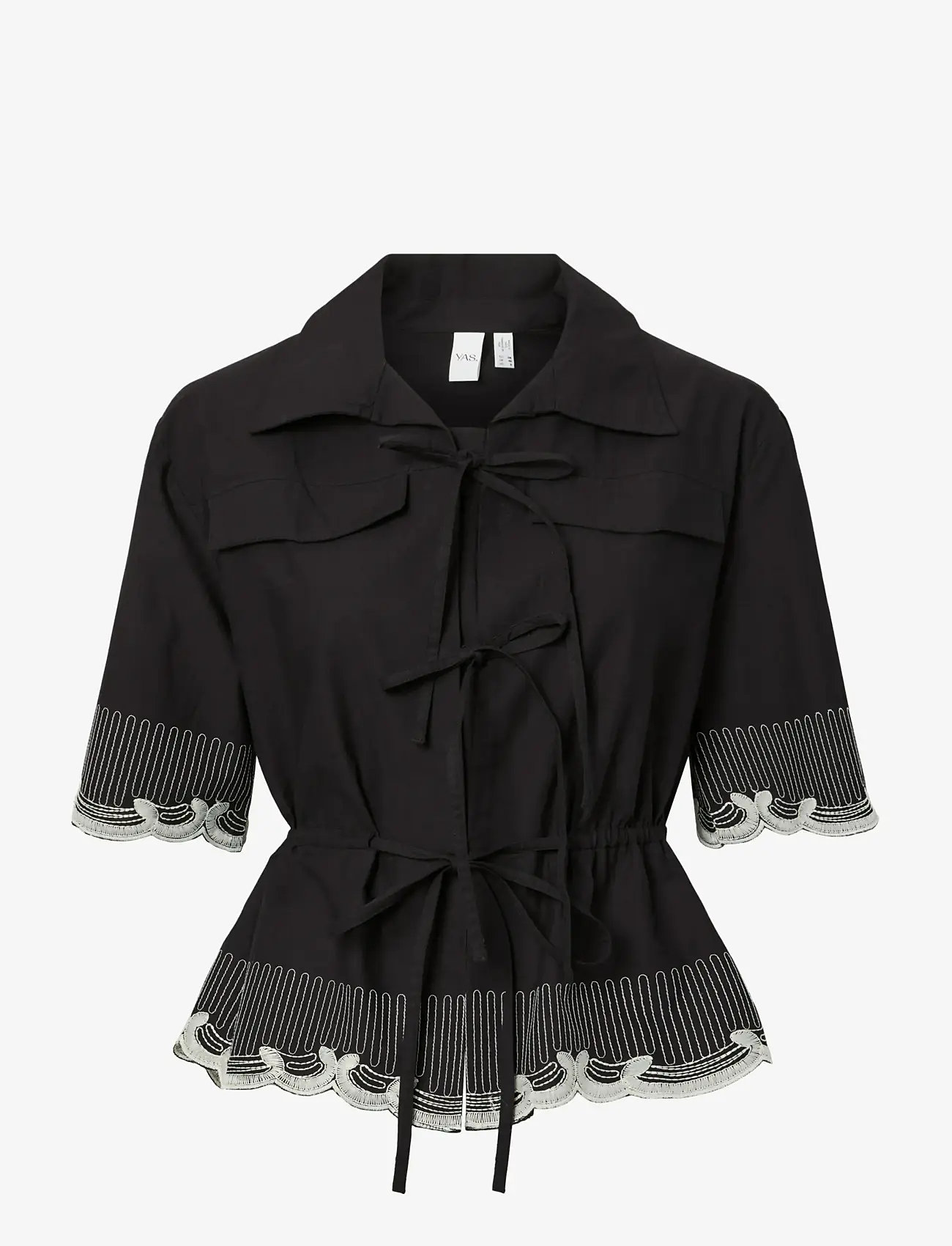YAS - YASRAMI 2/4 TOP S. - kurzämlige blusen - black - 0