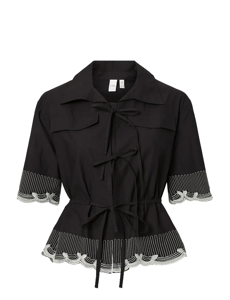 YAS - YASRAMI 2/4 TOP S. - kortærmede bluser - black - 0