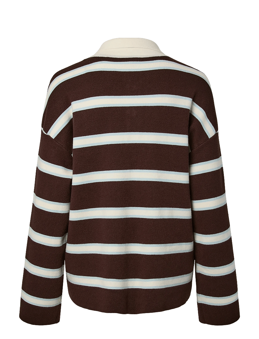 YAS - YASISABELL LS POLO KNIT PULLOVER S. NOOS - neulepuserot - chocolate brown - 2