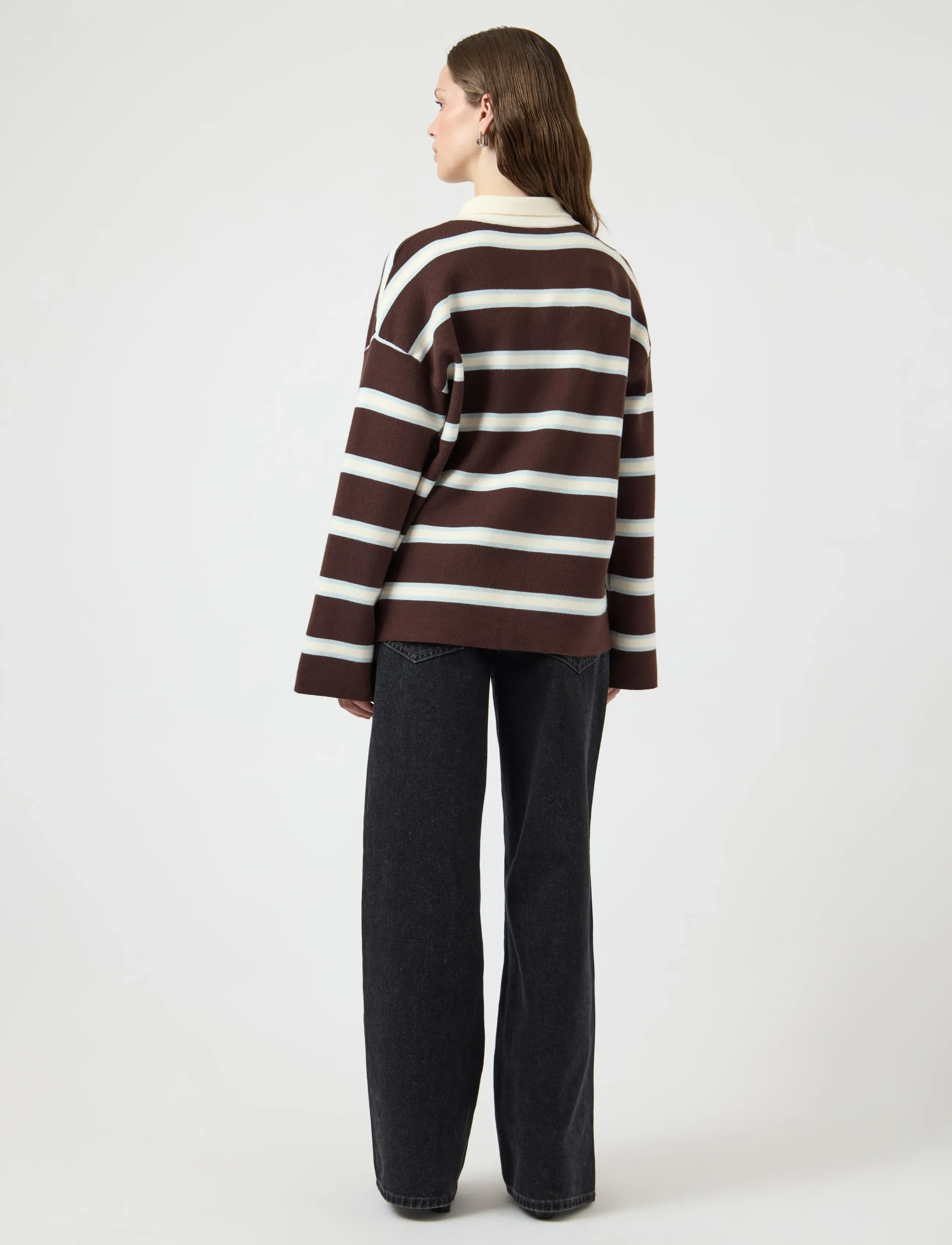 YAS - YASISABELL LS POLO KNIT PULLOVER S. NOOS - neulepuserot - chocolate brown - 3