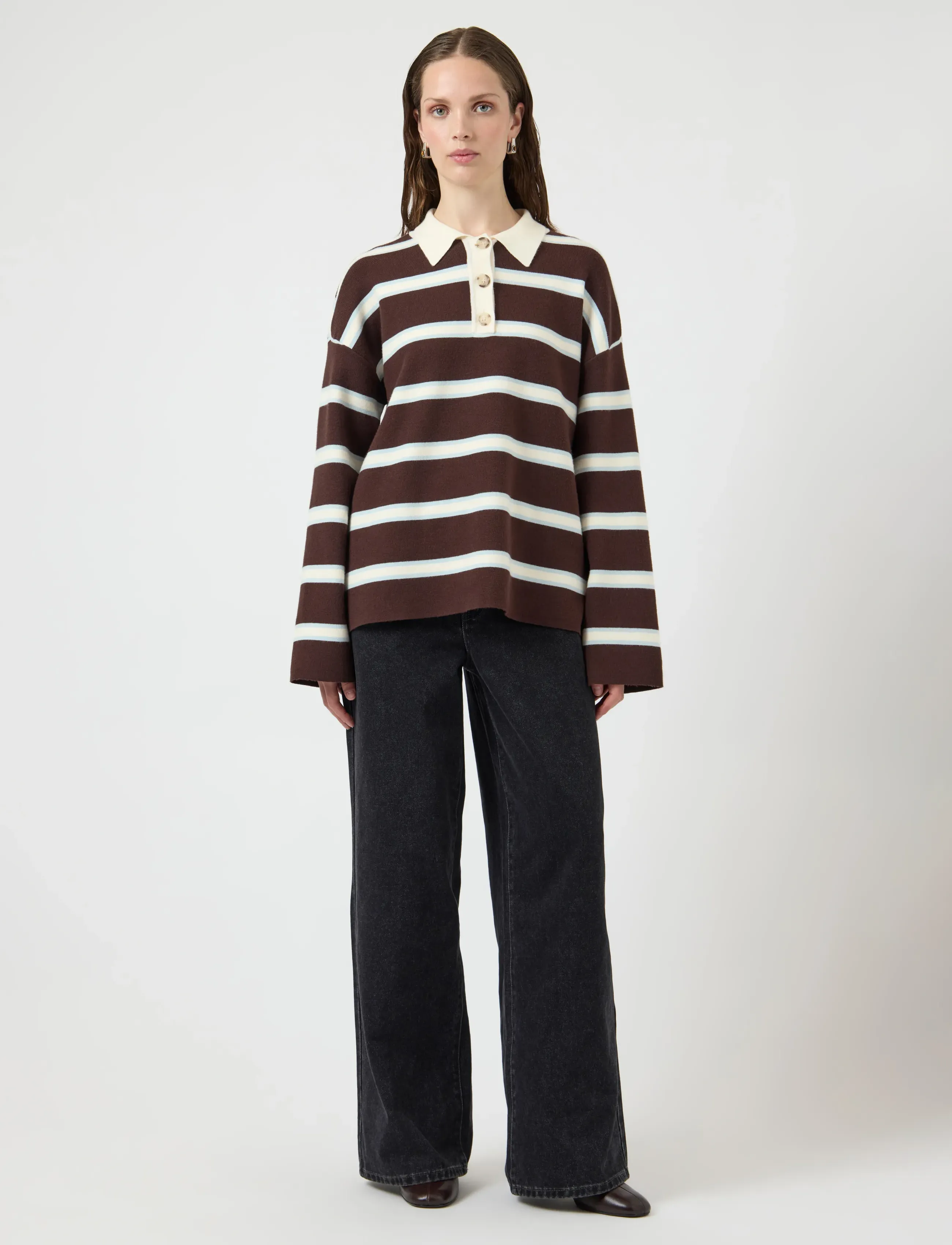 YAS - YASISABELL LS POLO KNIT PULLOVER S. NOOS - polo krekli - chocolate brown - 4