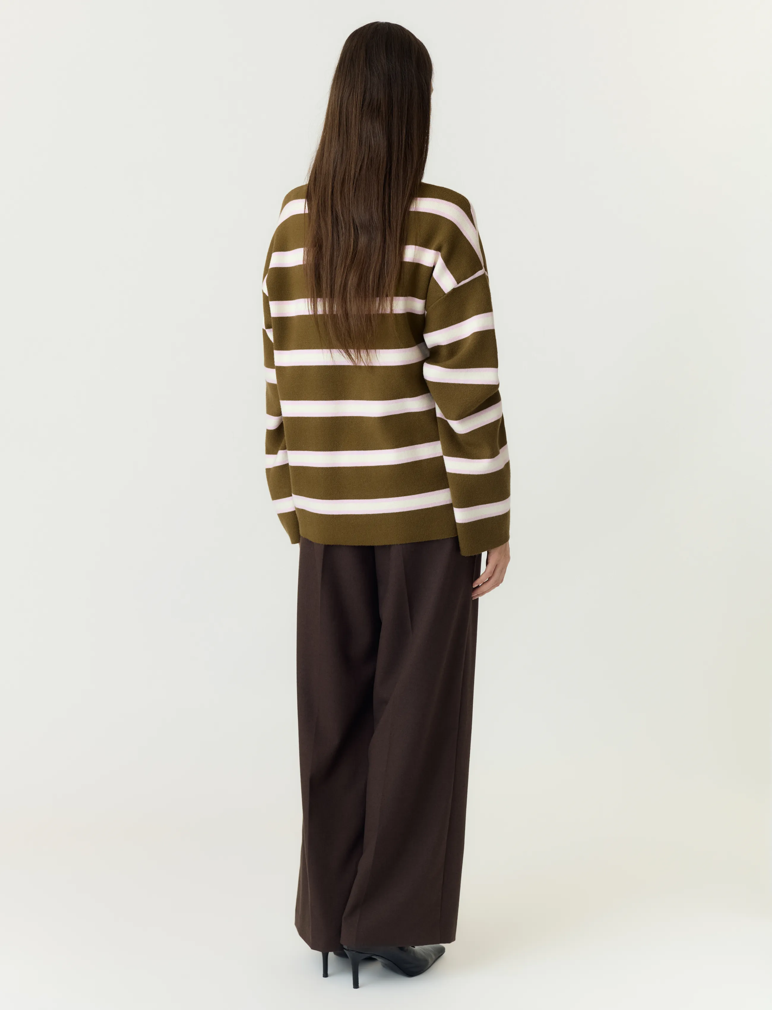 YAS - YASISABELL LS POLO KNIT PULLOVER S. NOOS - stickade tröjor - fir green - 3