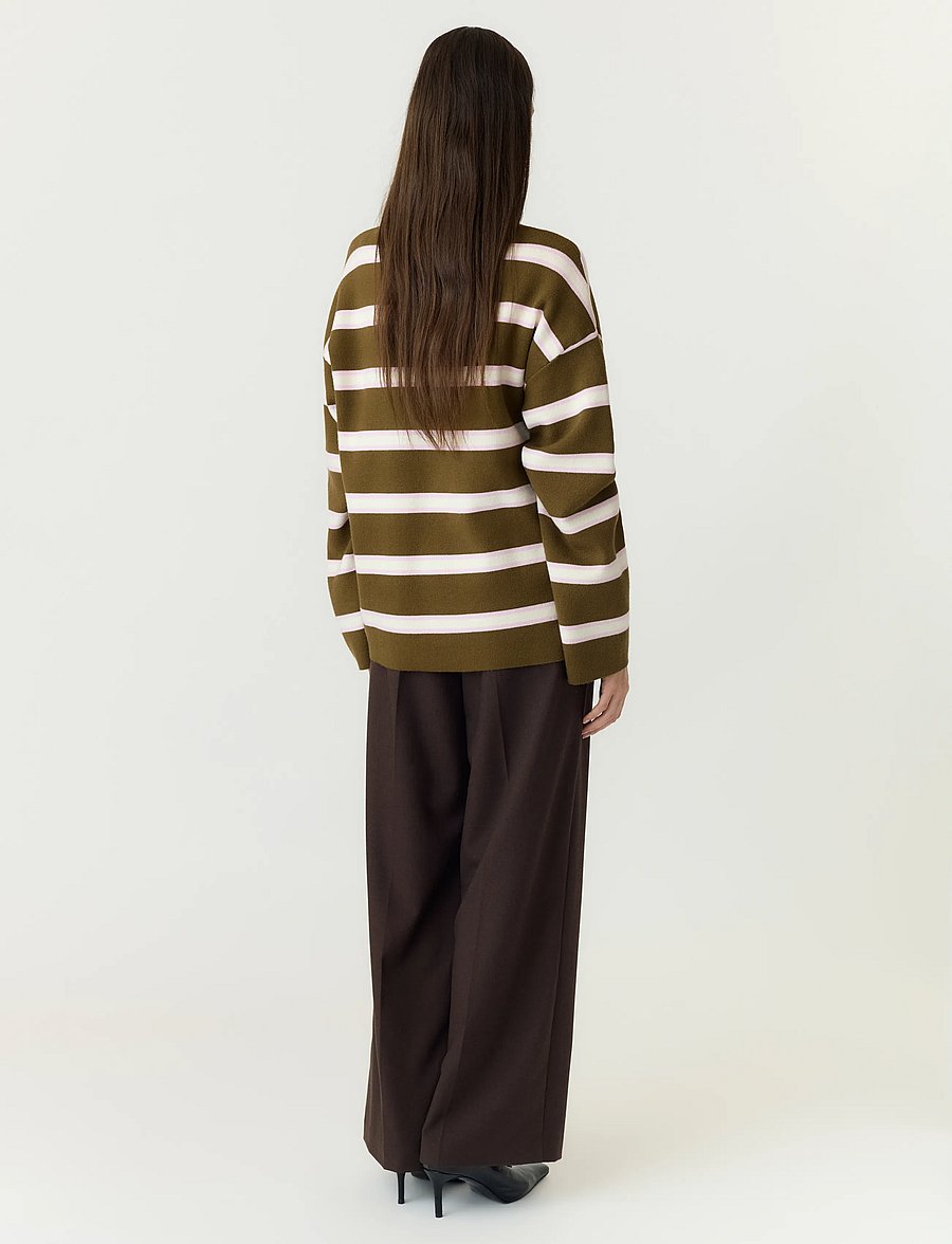YAS - YASISABELL LS POLO KNIT PULLOVER S. NOOS - stickade tröjor - fir green - 3