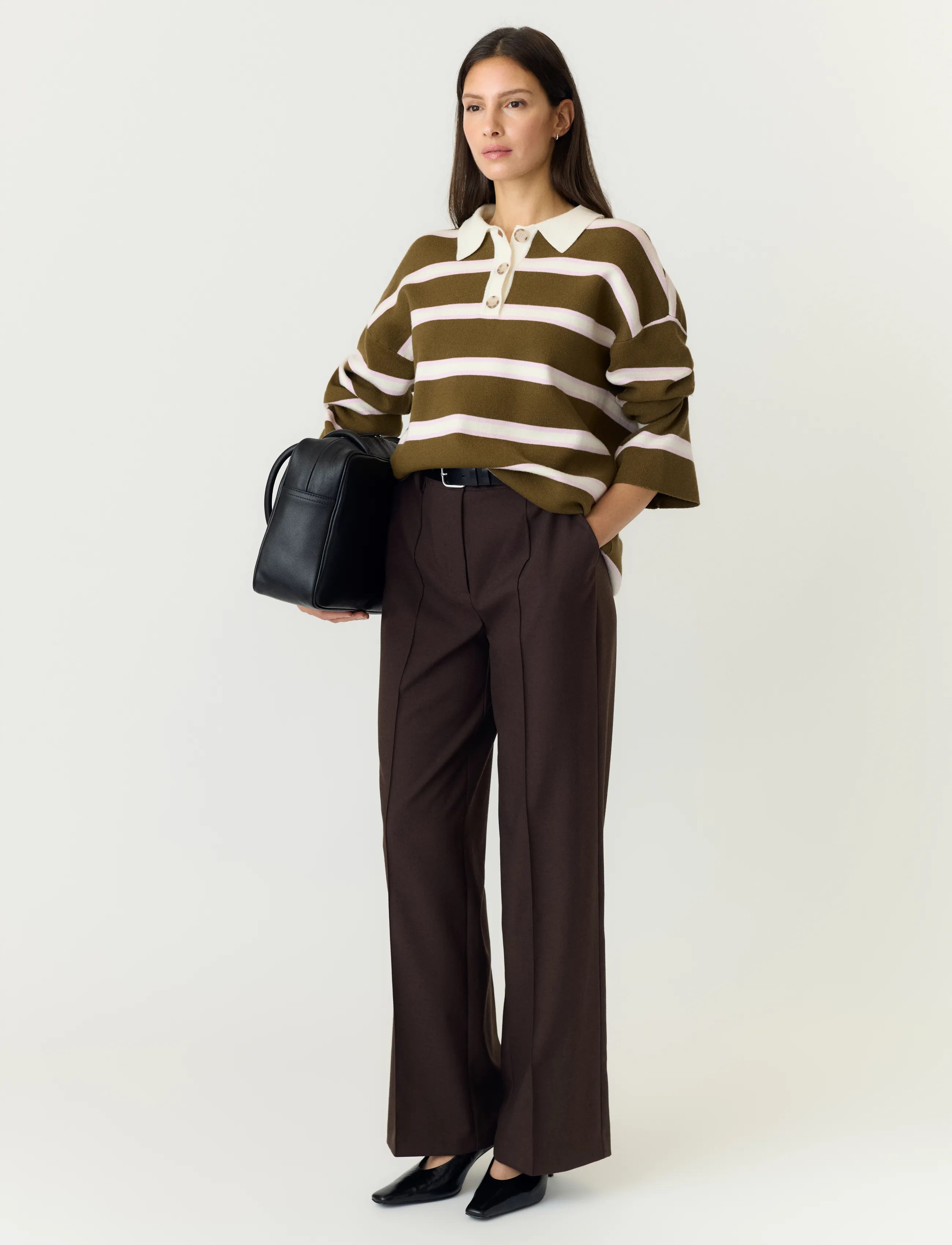 YAS - YASISABELL LS POLO KNIT PULLOVER S. NOOS - stickade tröjor - fir green - 5