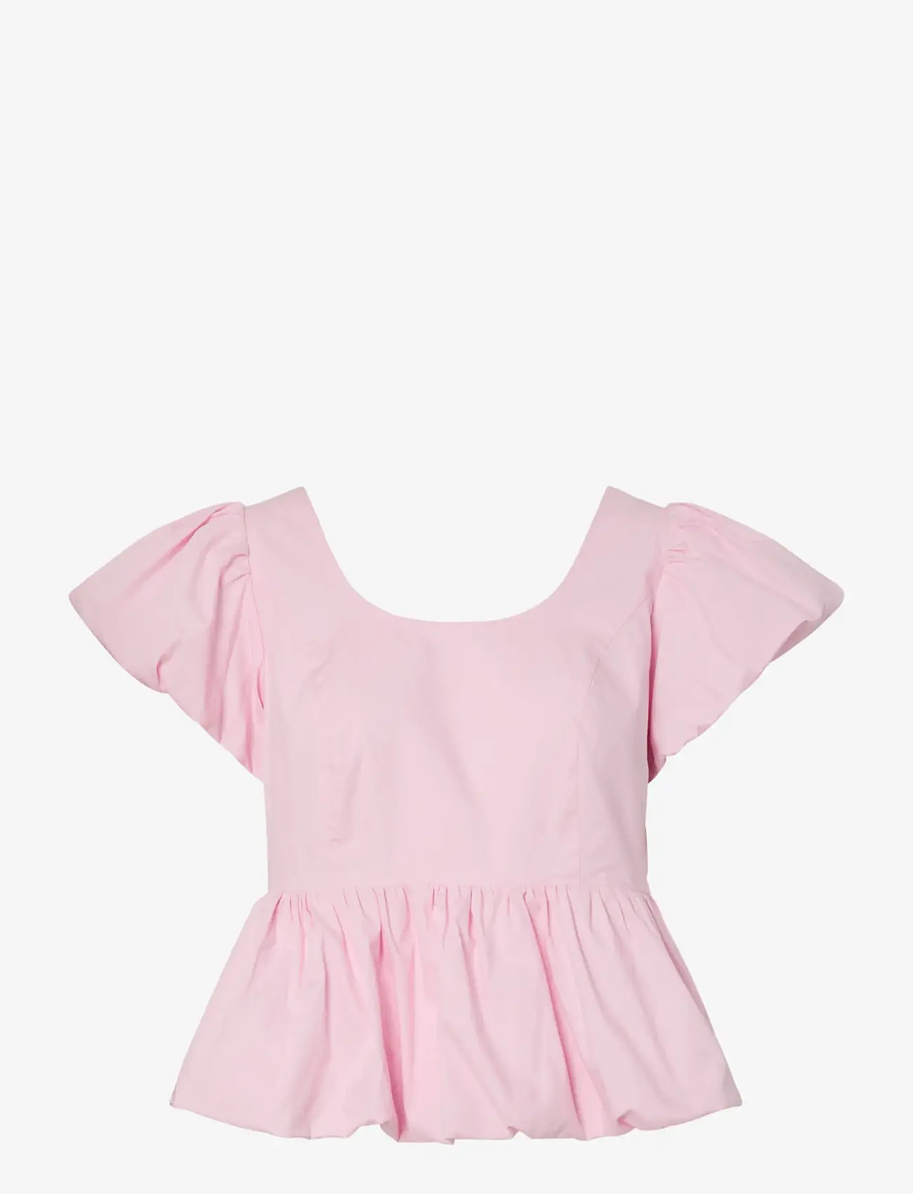 YAS - YASNILLE SS BUBBLE HEM TOP - short-sleeved blouses - pink lady - 1