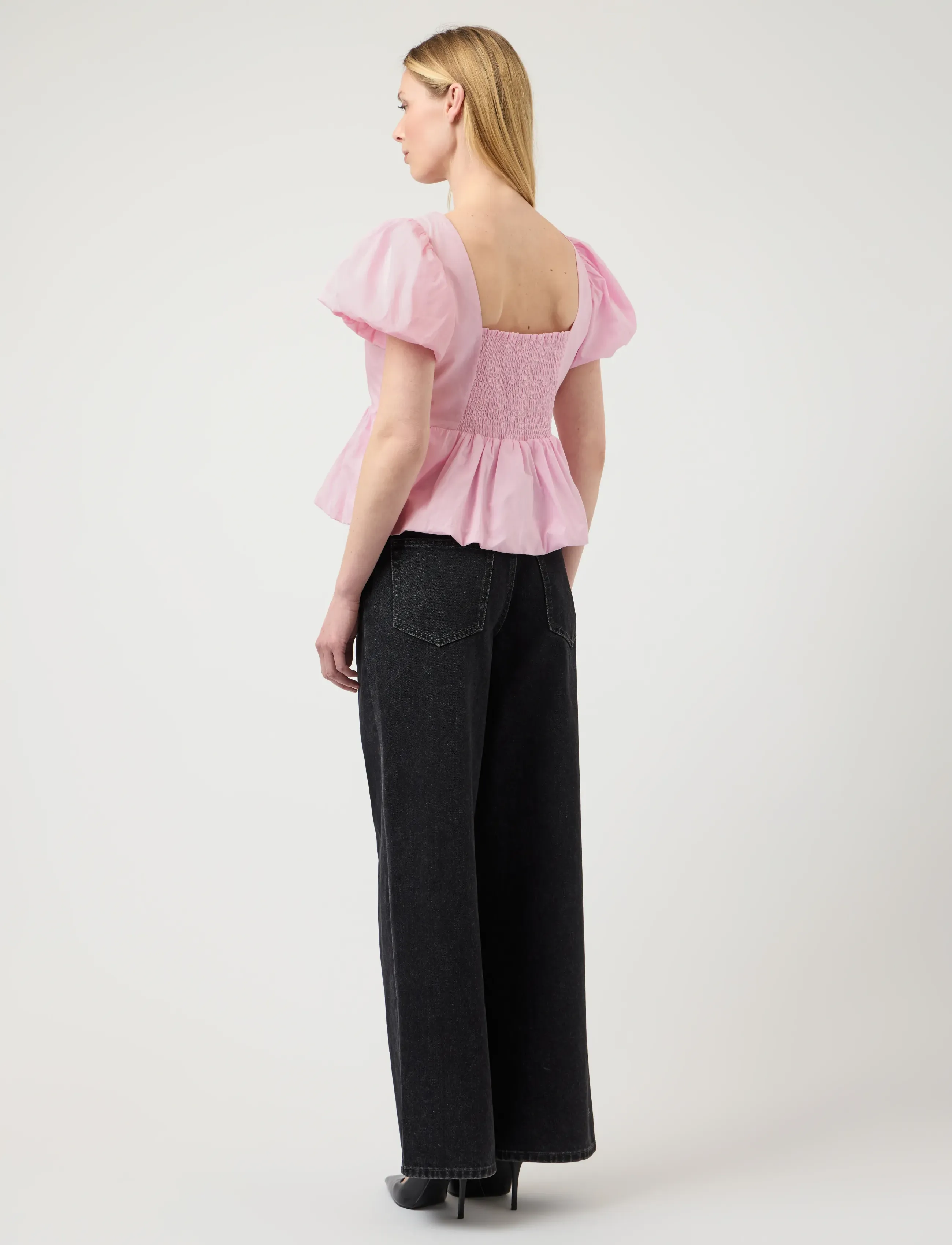 YAS - YASNILLE SS BUBBLE HEM TOP - stutterma blússur - pink lady - 3